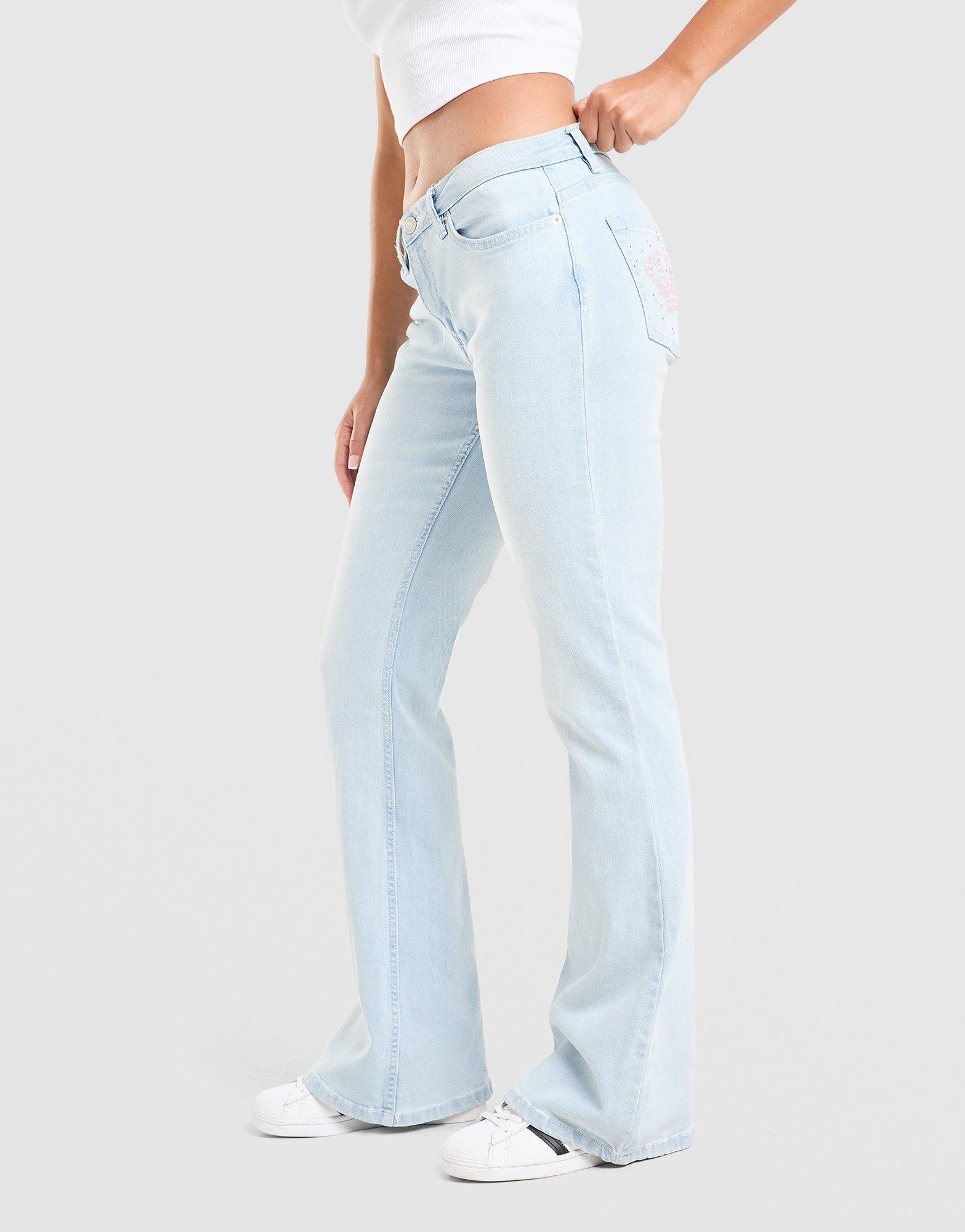 JUICY COUTURE Low Rise Diamante Crown Denim Jeans