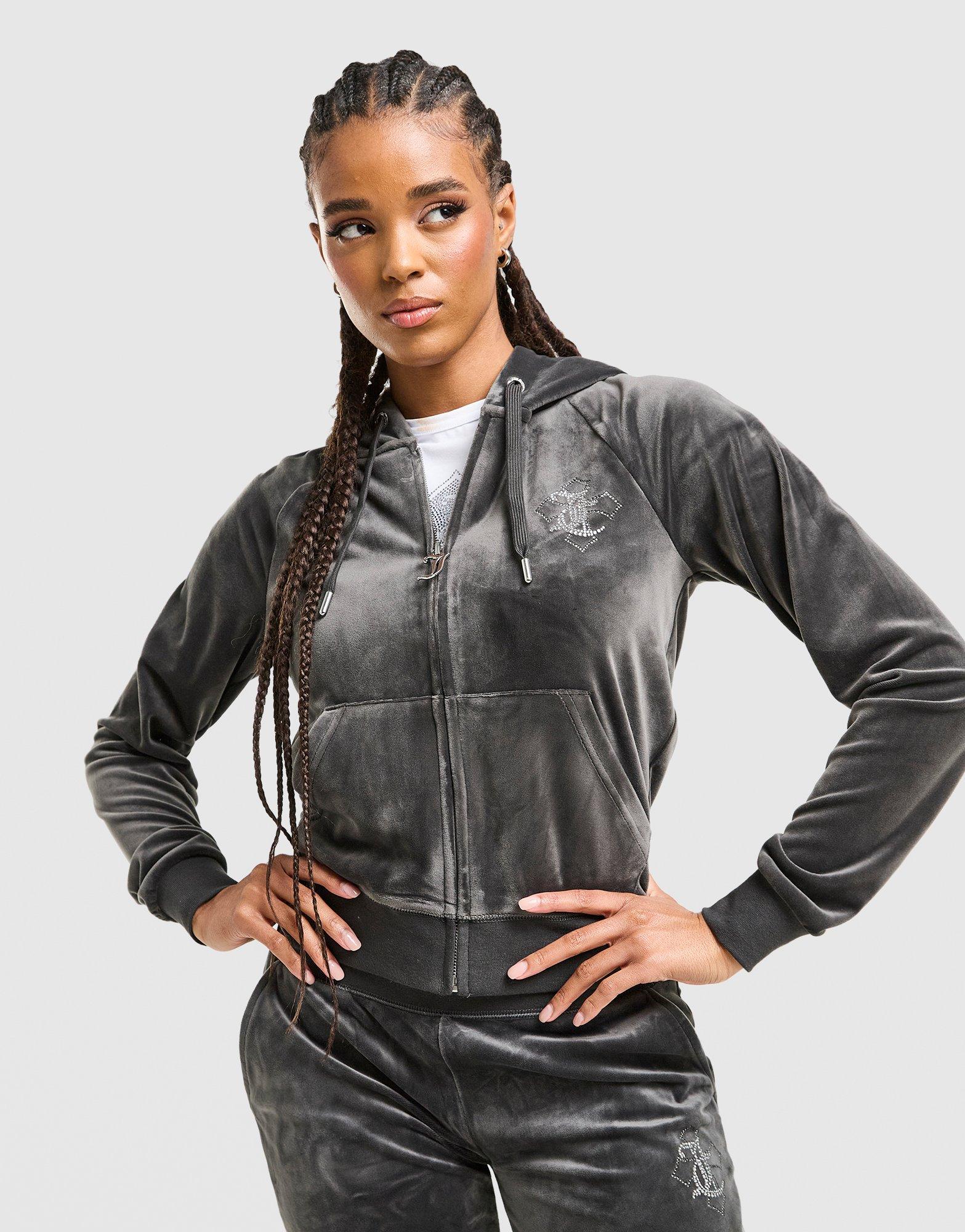 JUICY COUTURE Cross Wash Velour Hoodie