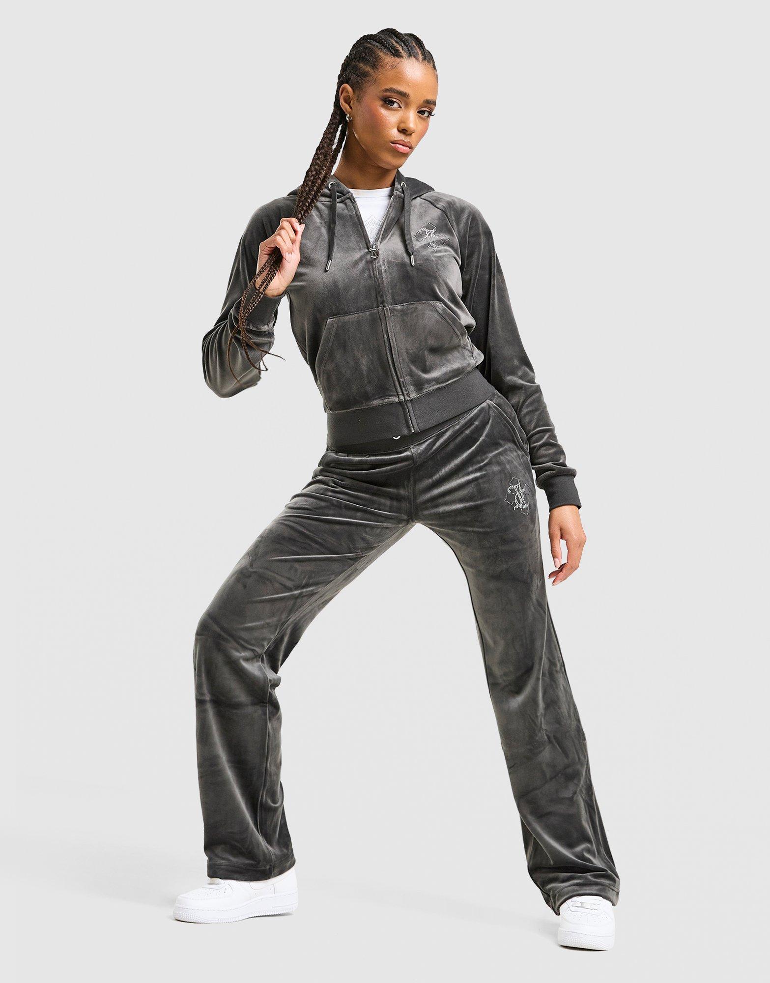 JUICY COUTURE Cross Wash Velour Track Pants