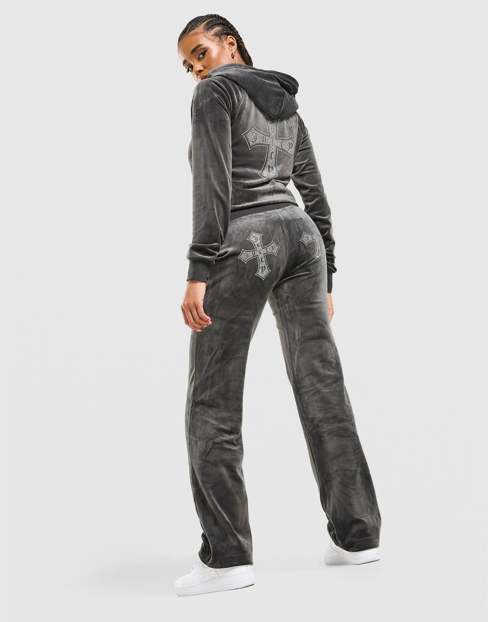 JUICY COUTURE Cross Wash Velour Track Pants