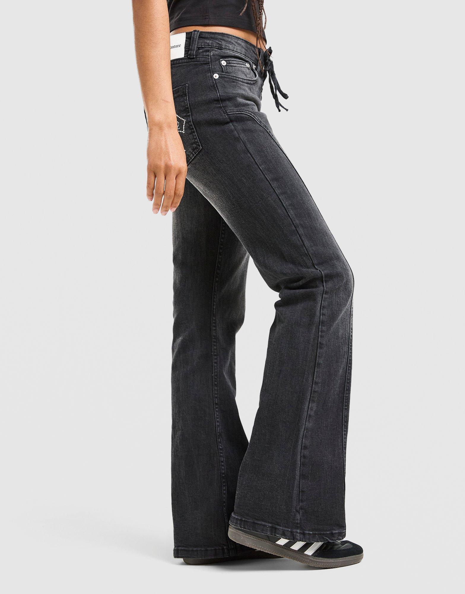 JUICY COUTURE Cross Lace Up Denim Jeans
