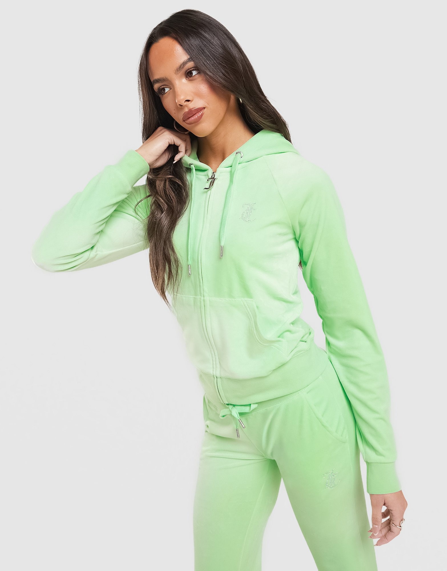 JUICY COUTURE Script Diamante Heart Hoodie Grün - JD Sports Österreich