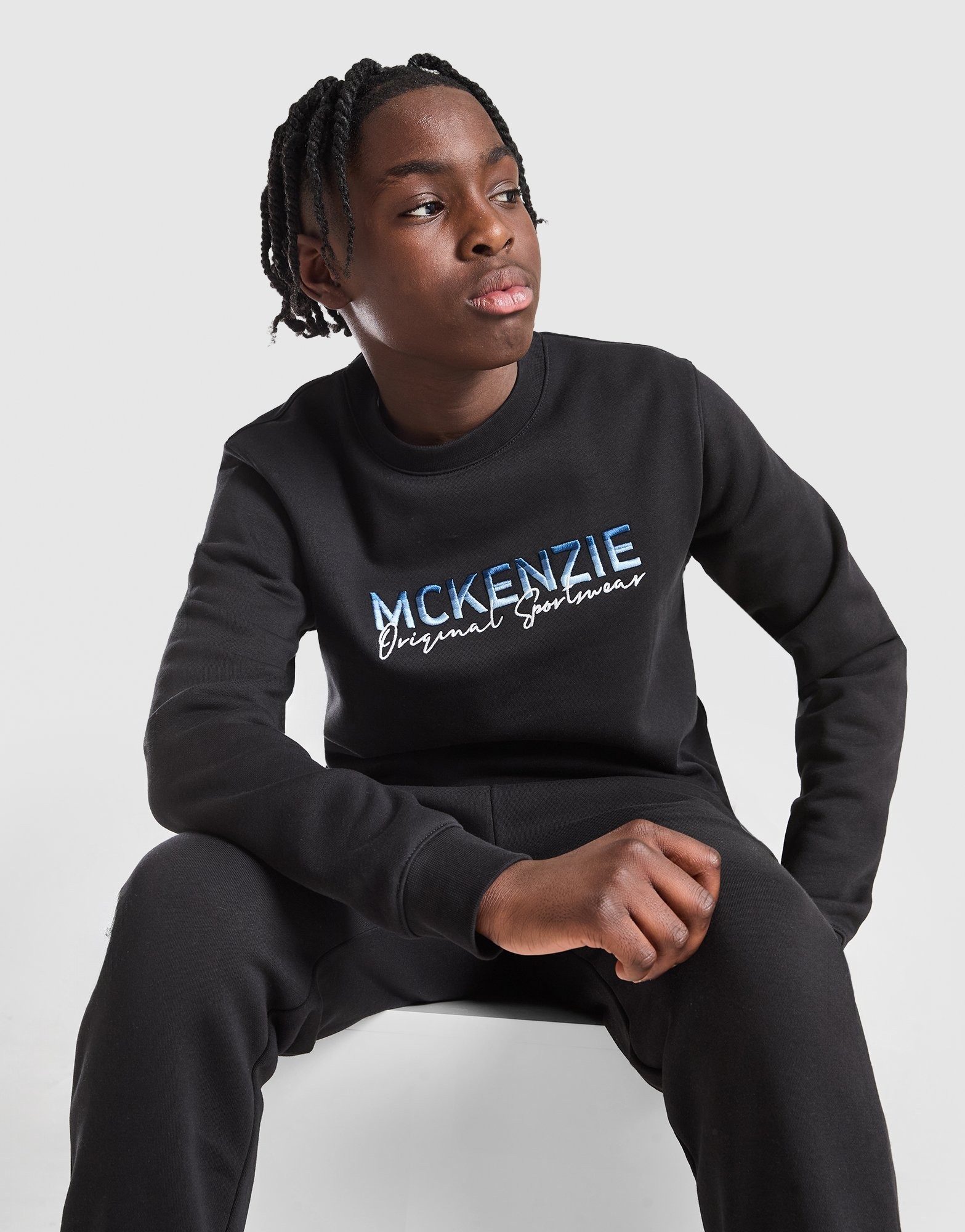 Black McKenzie Casson Fleece Crew Sweatshirt Junior | JD Sports UK