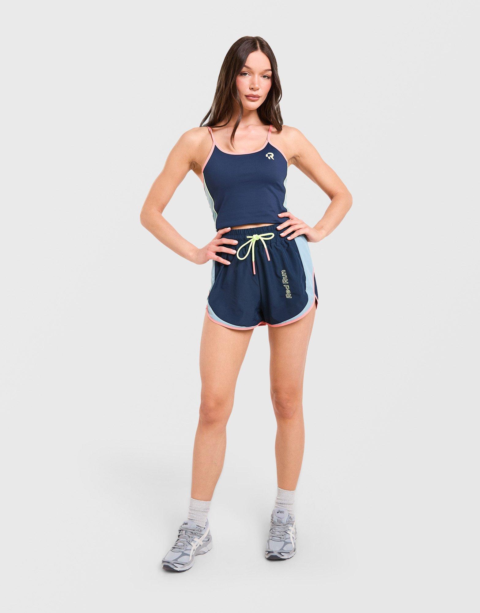 Red Run Activewear Azure Colourblock Running Shorts