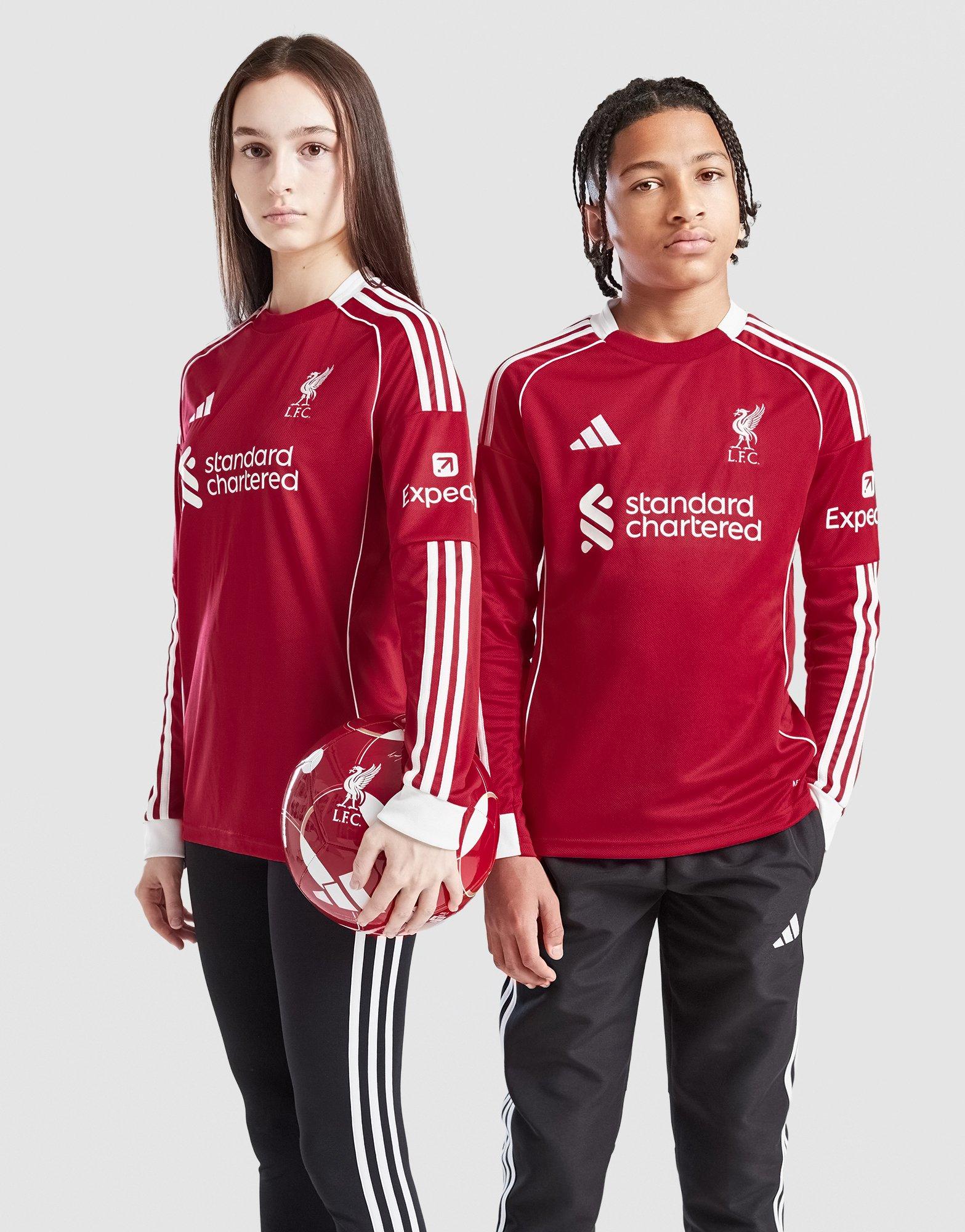 adidas Liverpool FC 2025/26 Long Sleeve Home Shirt Junior