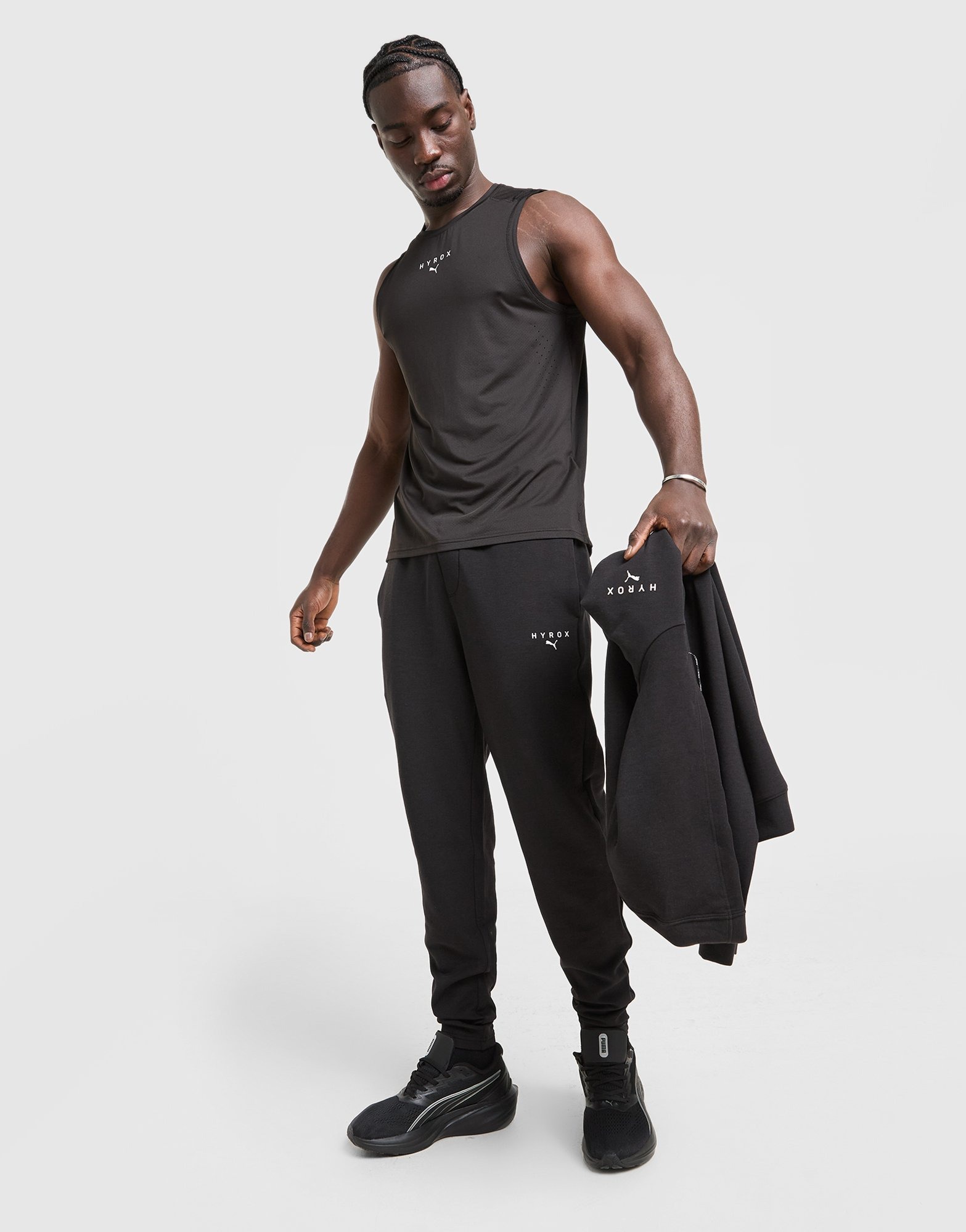 PUMA×HYROX セットアップ　ブラック　L M パーカー　ジョガーパンツ Black PUMA x HYROX Joggers | JD Sports UK