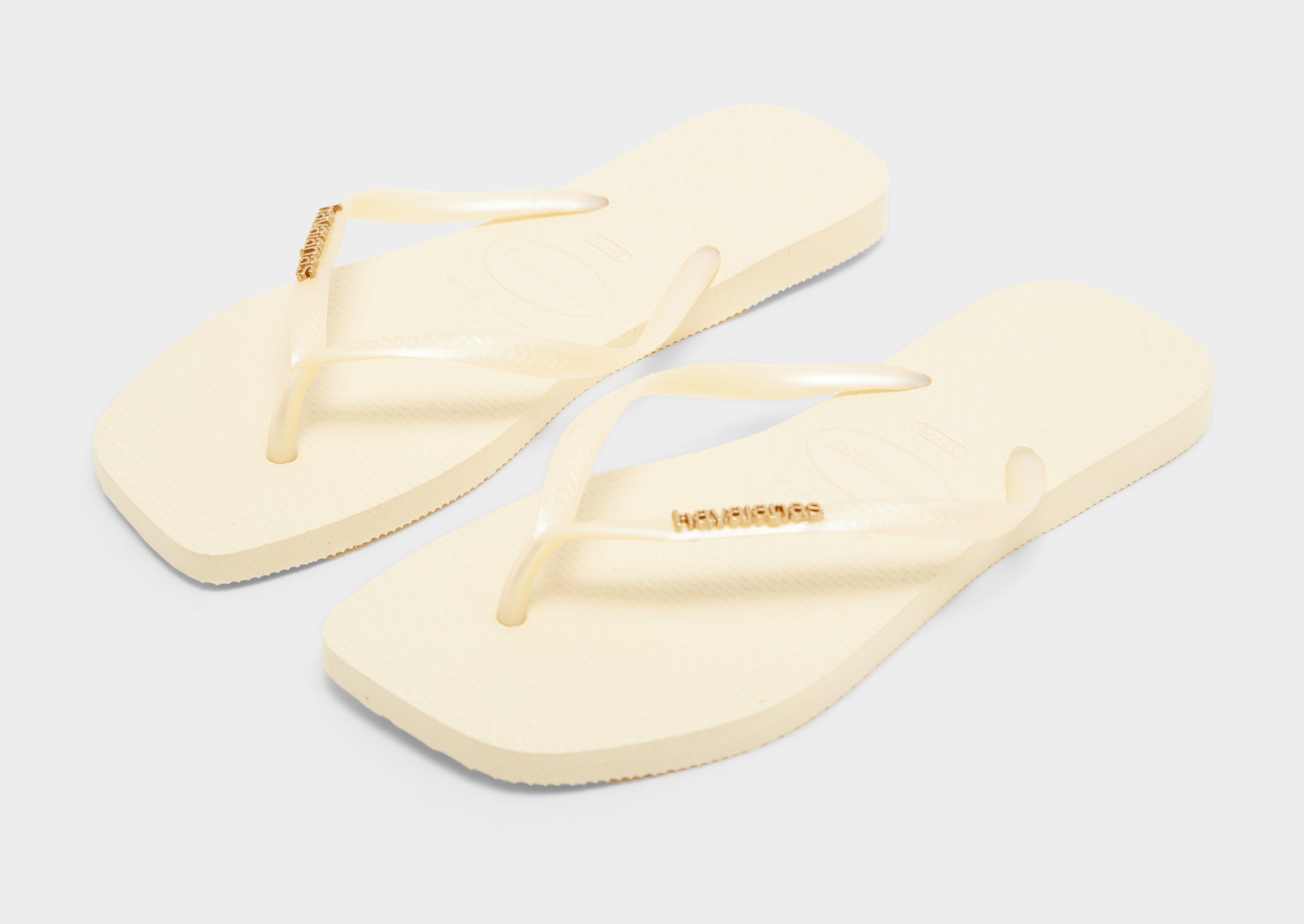 Havaianas Slim Square Logo Metallic Flip Flops Women's