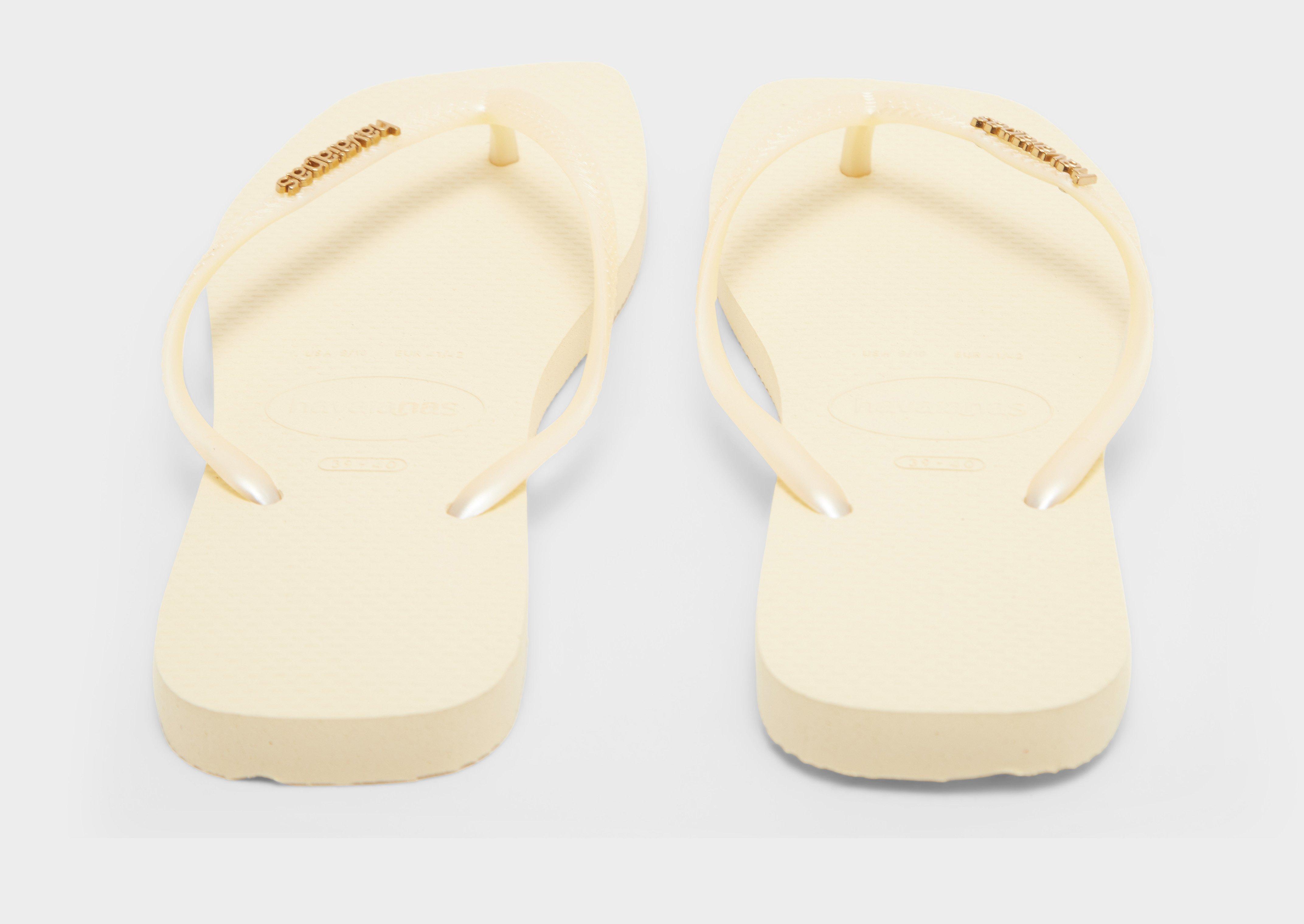 Havaianas Slim Square Logo Metallic Flip Flops Women's