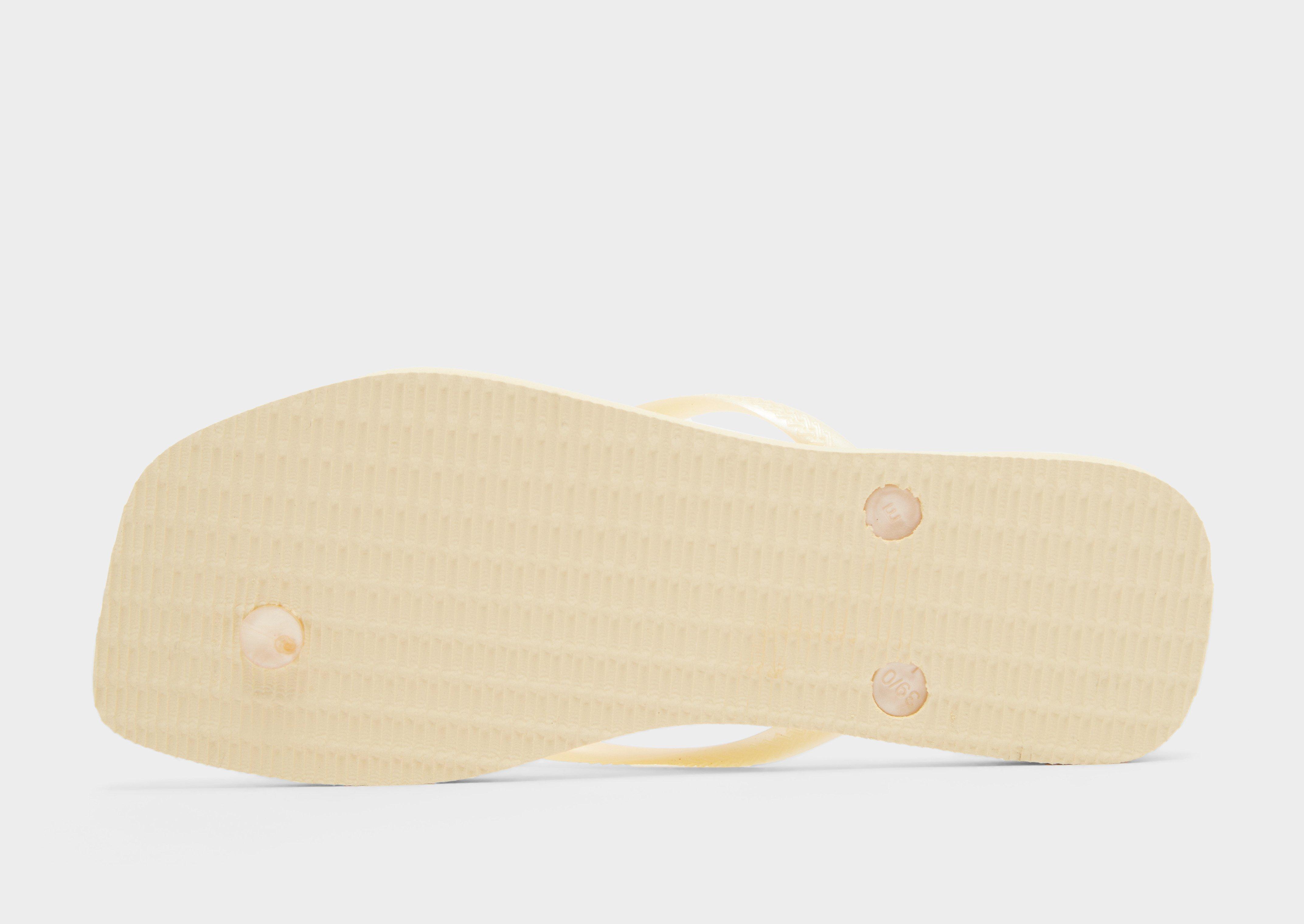 Havaianas Slim Square Logo Metallic Flip Flops Women's