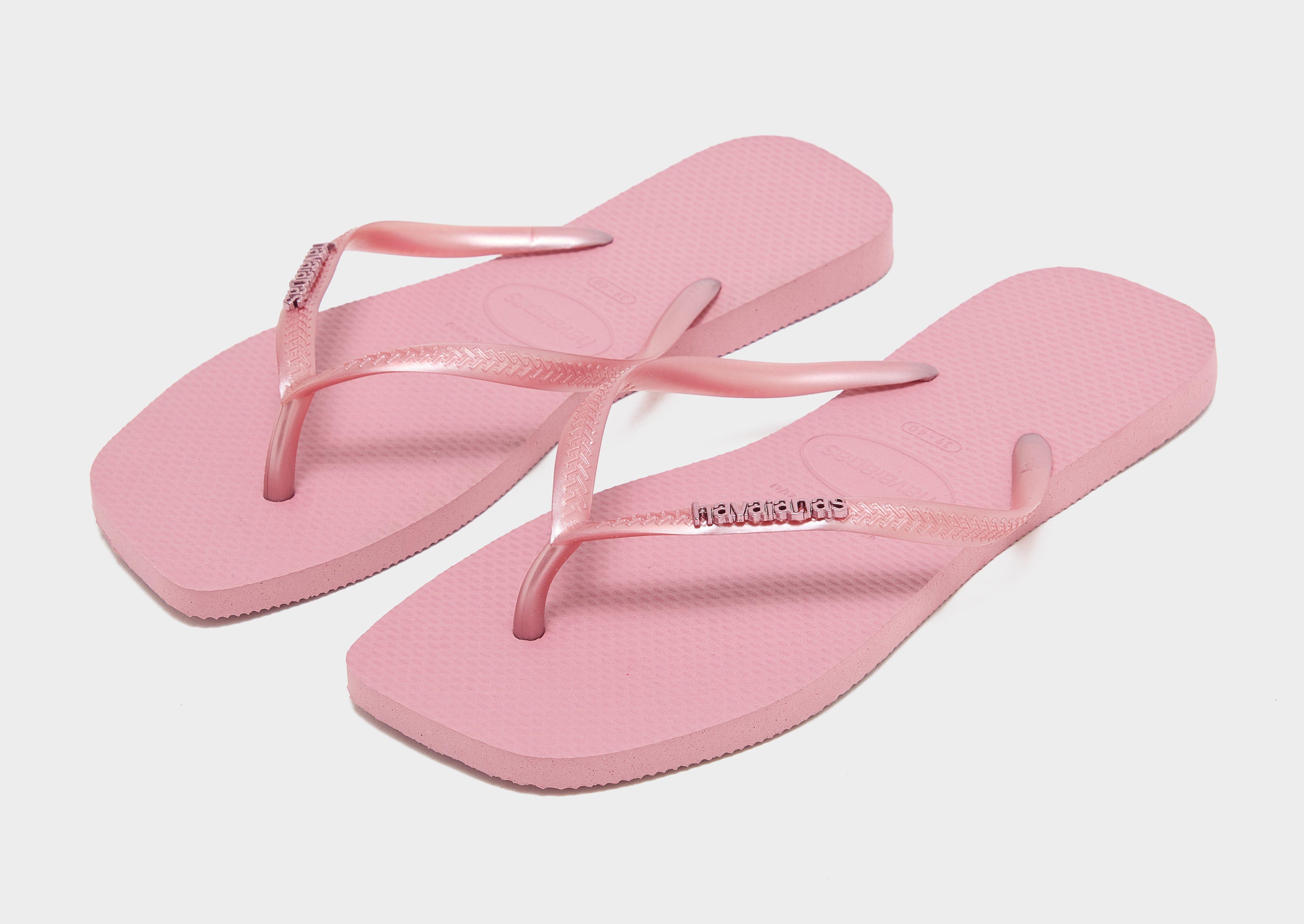 Havaianas Slim Square Logo Metallic Flip Flops Women's