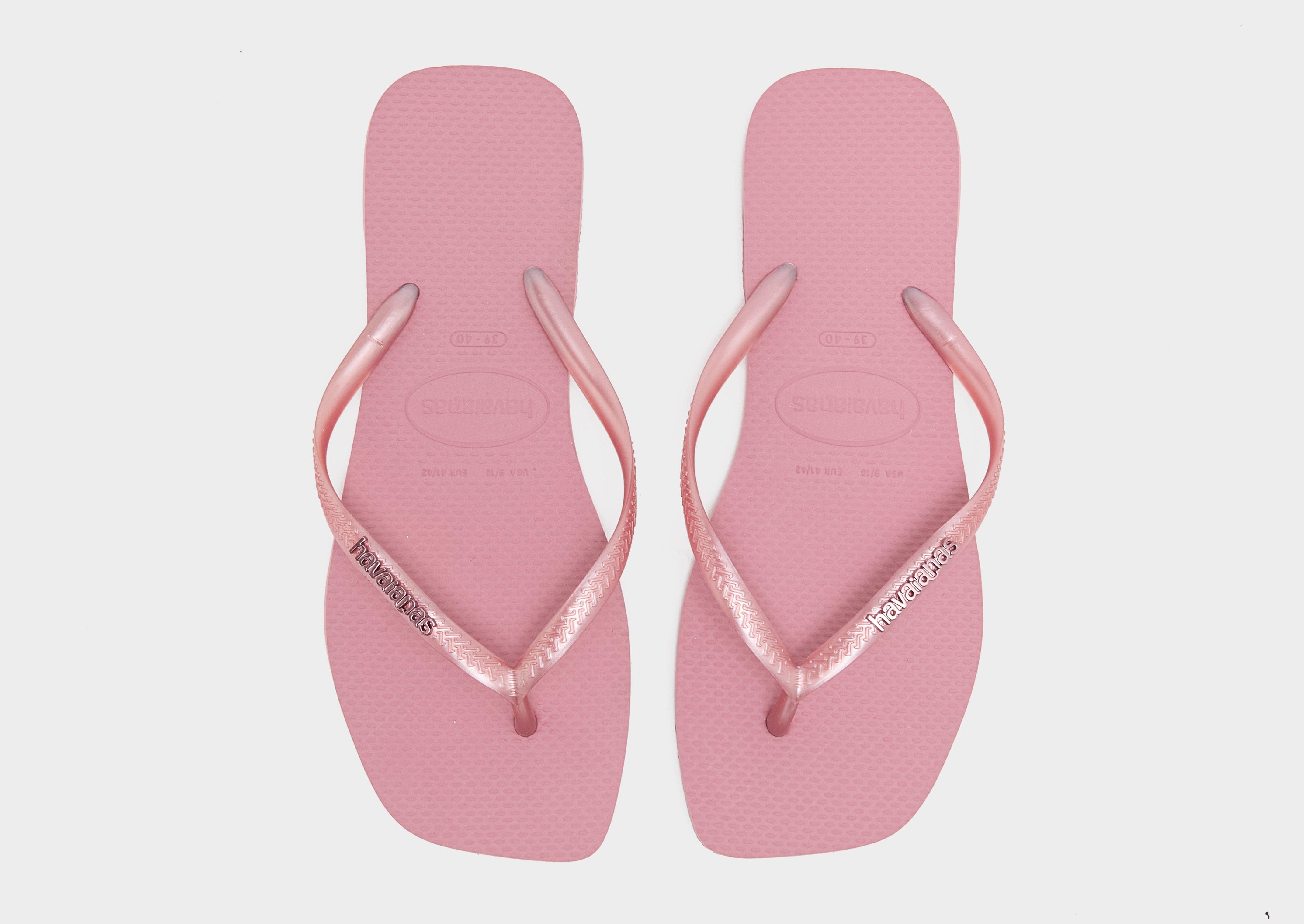 Havaianas Slim Square Logo Metallic Flip Flops Women's