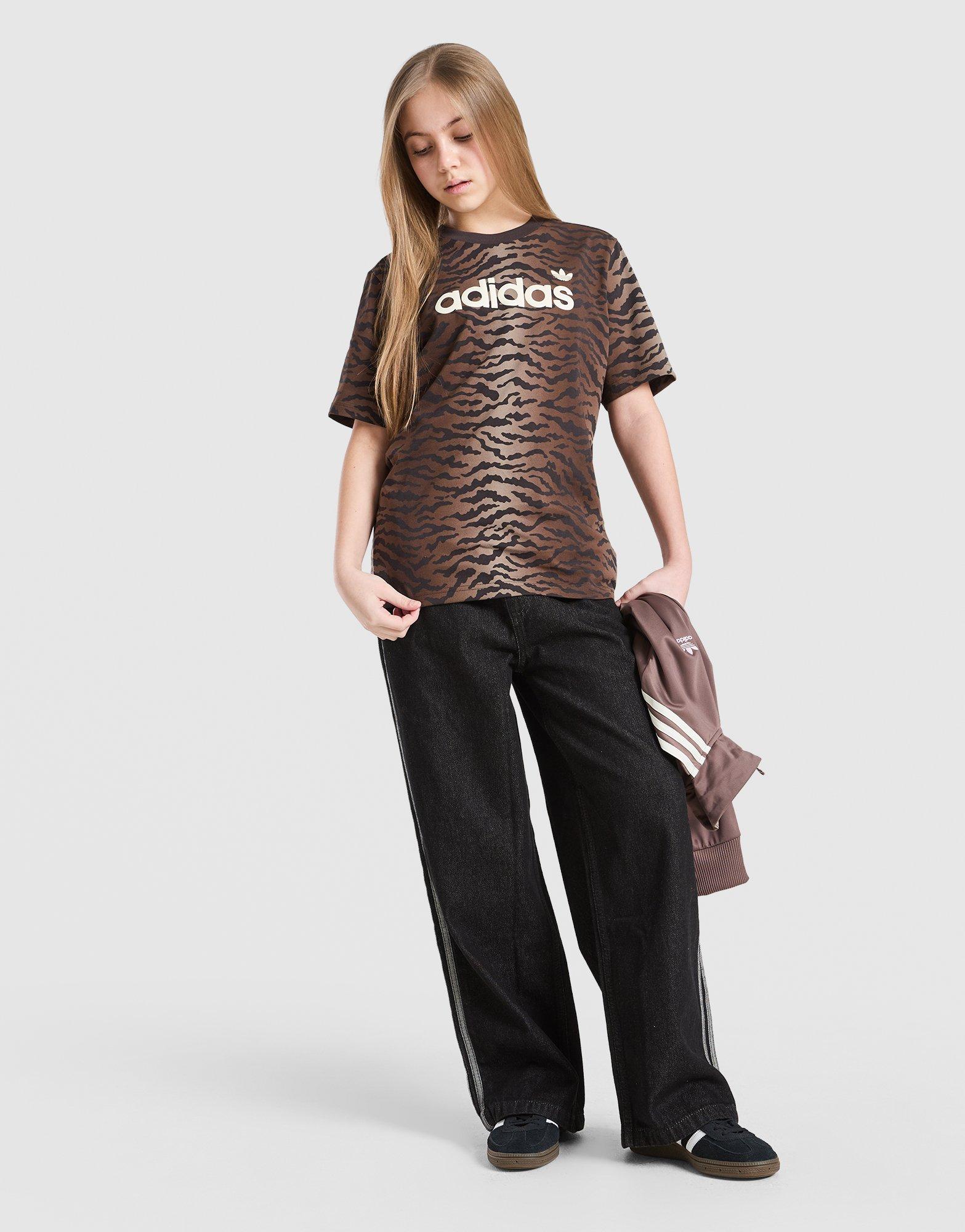 adidas Originals Girls' Tiger Print T-Shirt Junior