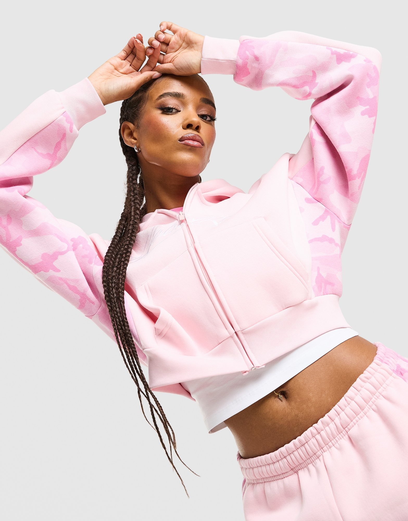 Pink Hoodrich Field Camo Full Zip Hoodie - JD Sports Global