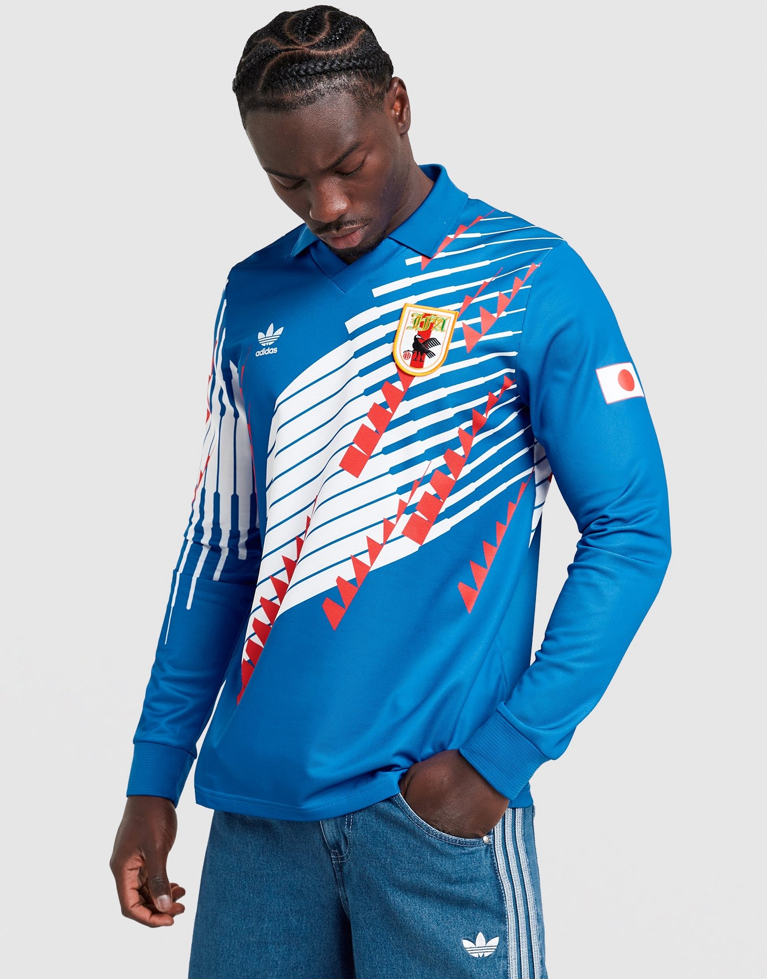 Navy adidas Originals Japan '93 Retro Long Sleeve Home Shirt - JD