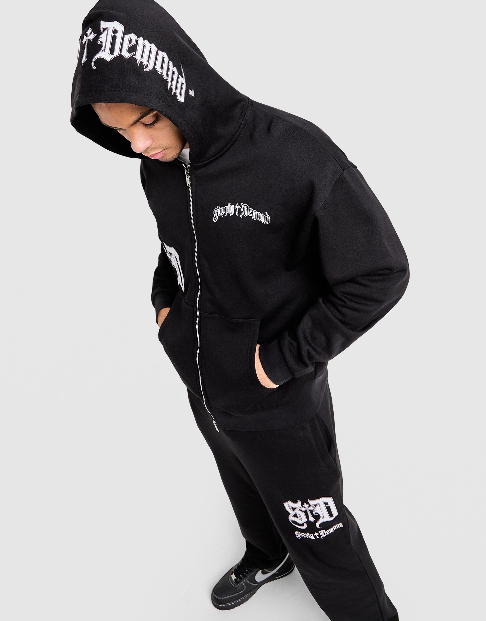 Black Supply & Demand Atomic Full Zip Hoodie | JD Sports UK