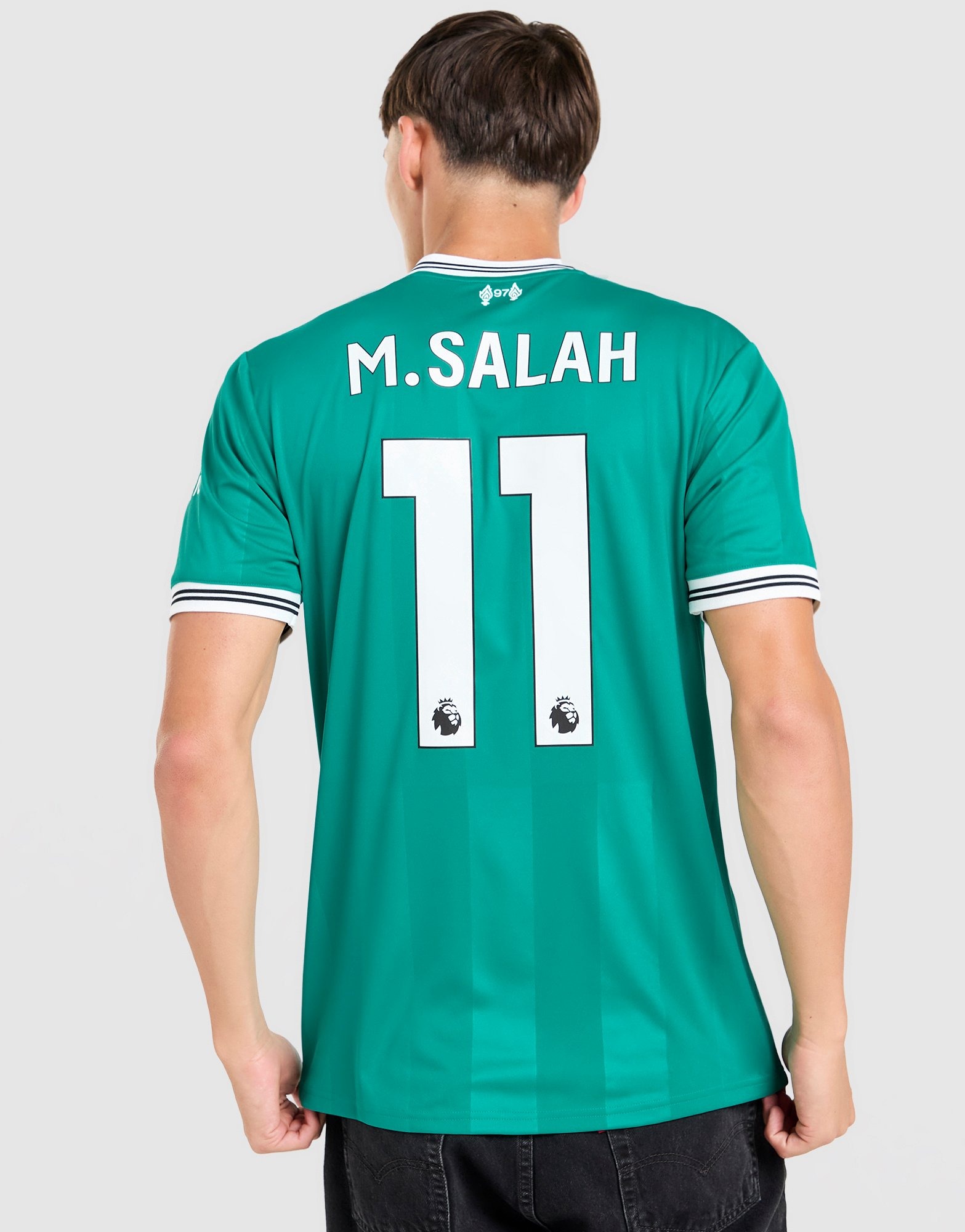 White adidas Originals Liverpool FC 2025/26 Salah #11 Third Shirt