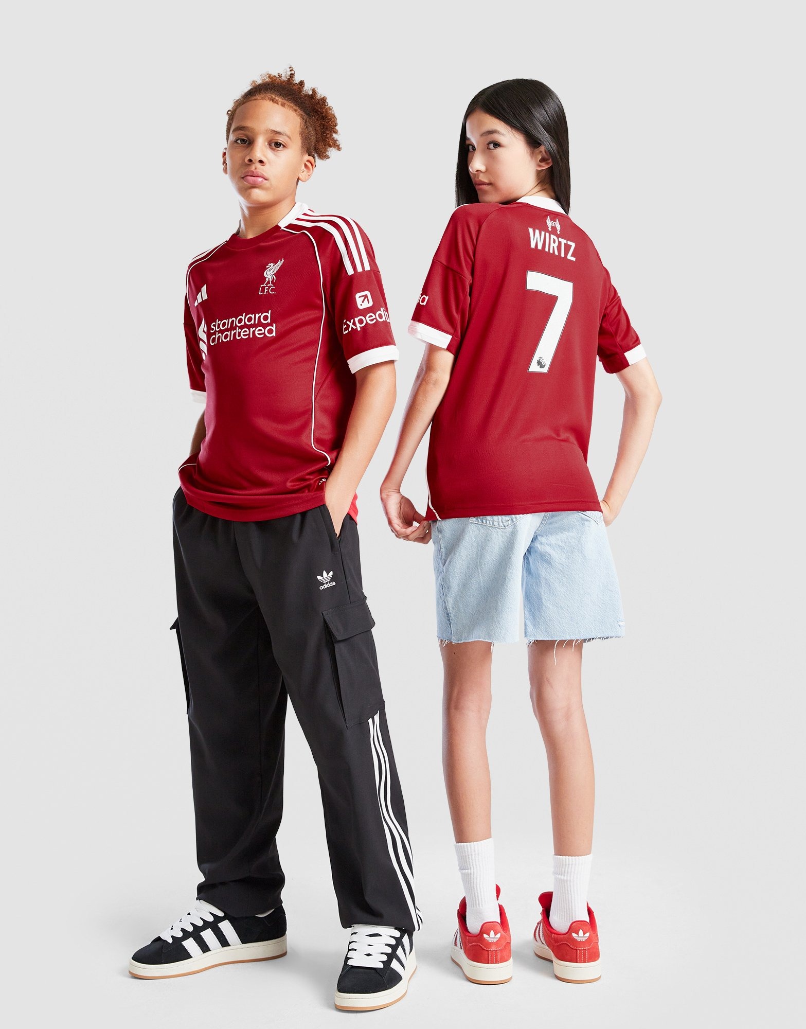 Red adidas Liverpool FC 2025/26 Wirtz #7 Home Shirt Junior - JD