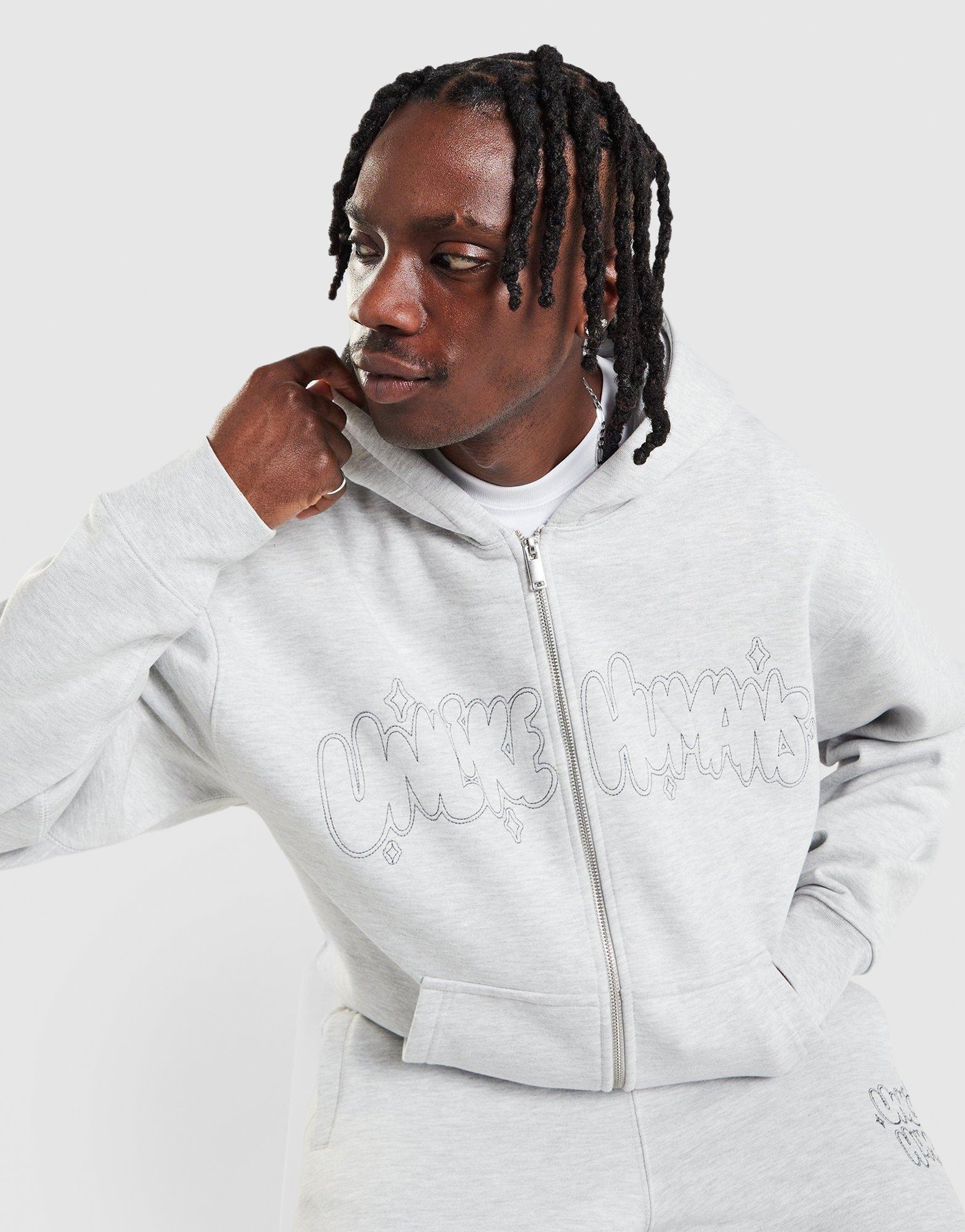 Grey Unlike Humans Regent Full Zip, Men's Fleece Tops Hoodie - JD