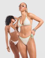 Unlike Humans Stripe Triangle Bikini Top