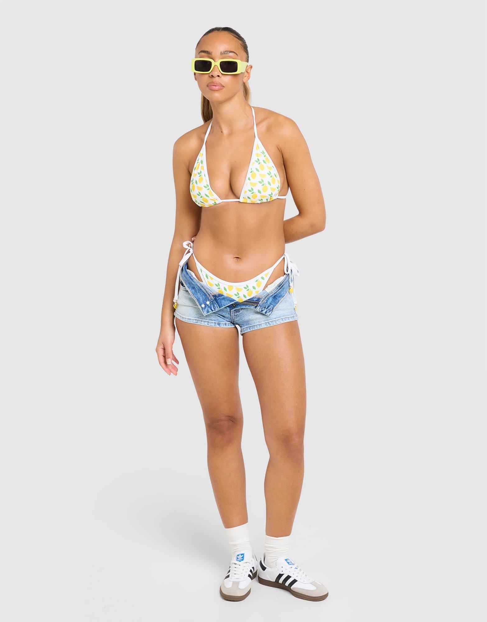 Unlike Humans Lemon Charm Bikini Top