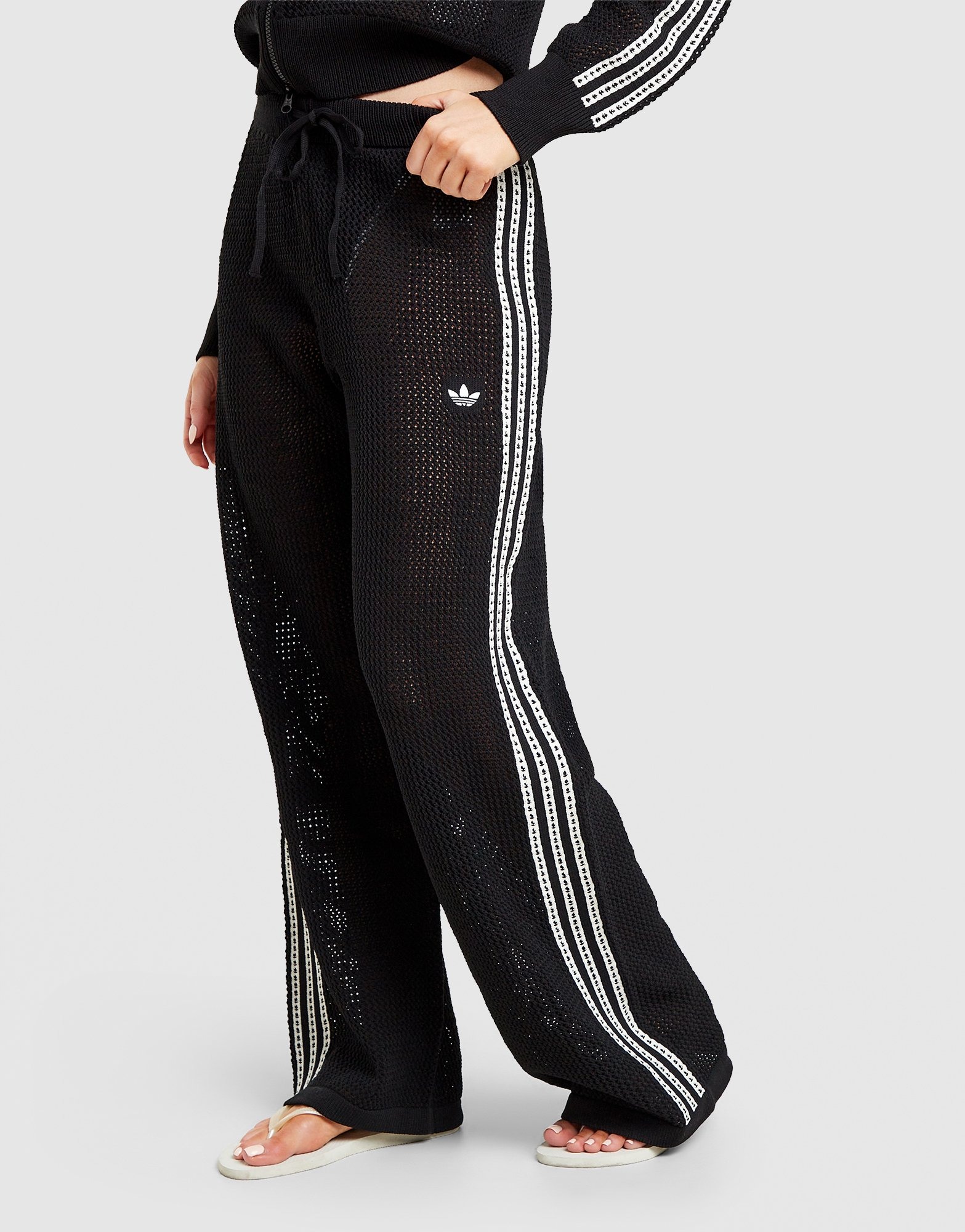 ブラックレディー Zwart adidas Originals Crochet Wide Leg Joggers - JD Sports Nederland