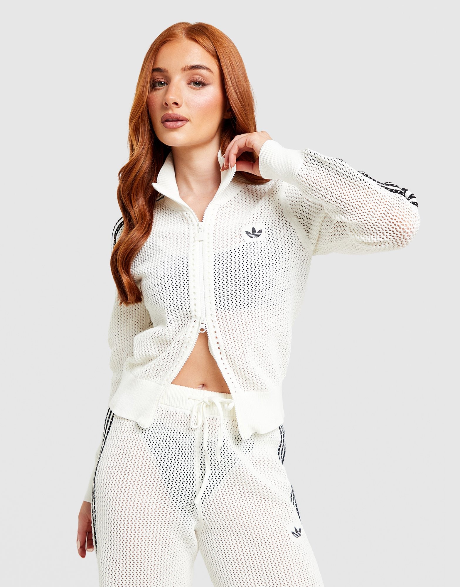 White adidas Originals Crochet Track Top - JD Sports Global