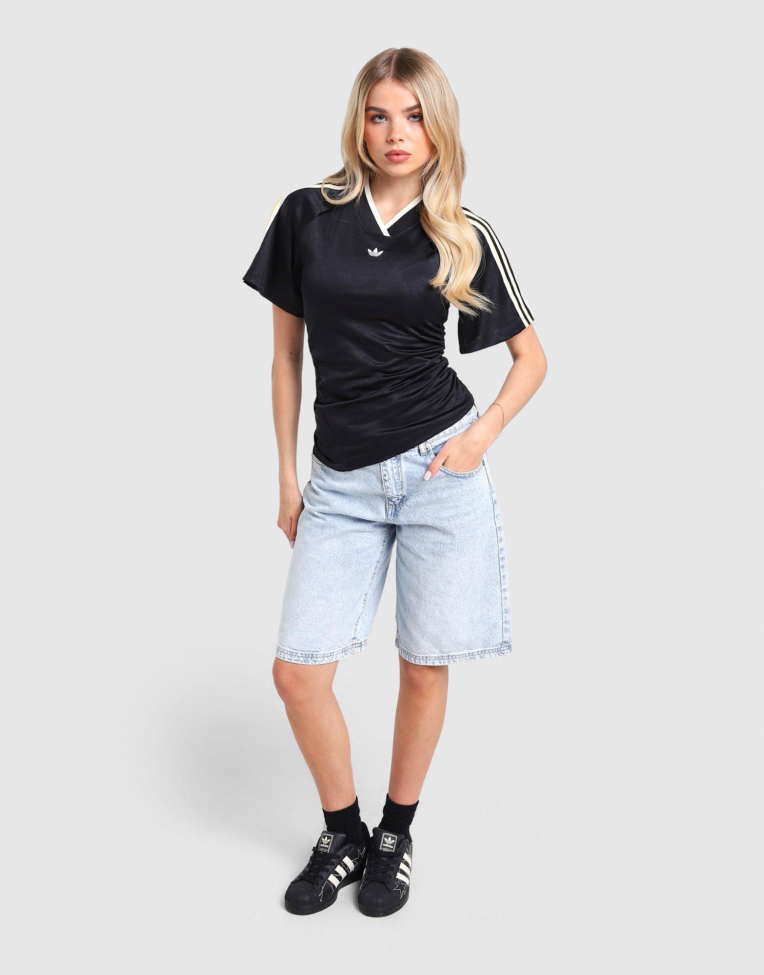 adidas Originals 3-Stripes Rouched Football T-Shirt