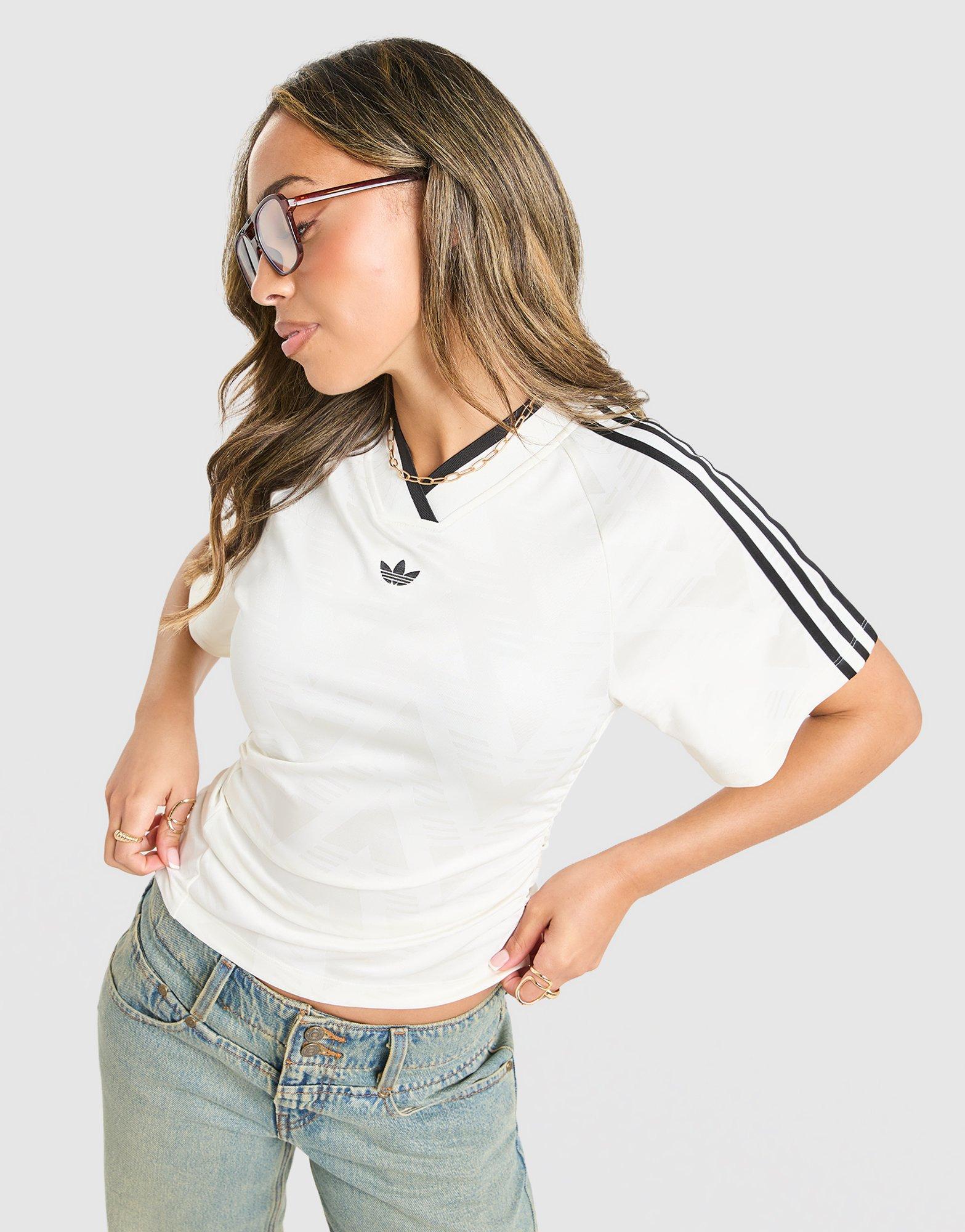 adidas Originals 3-Stripes Rouched Football T-Shirt