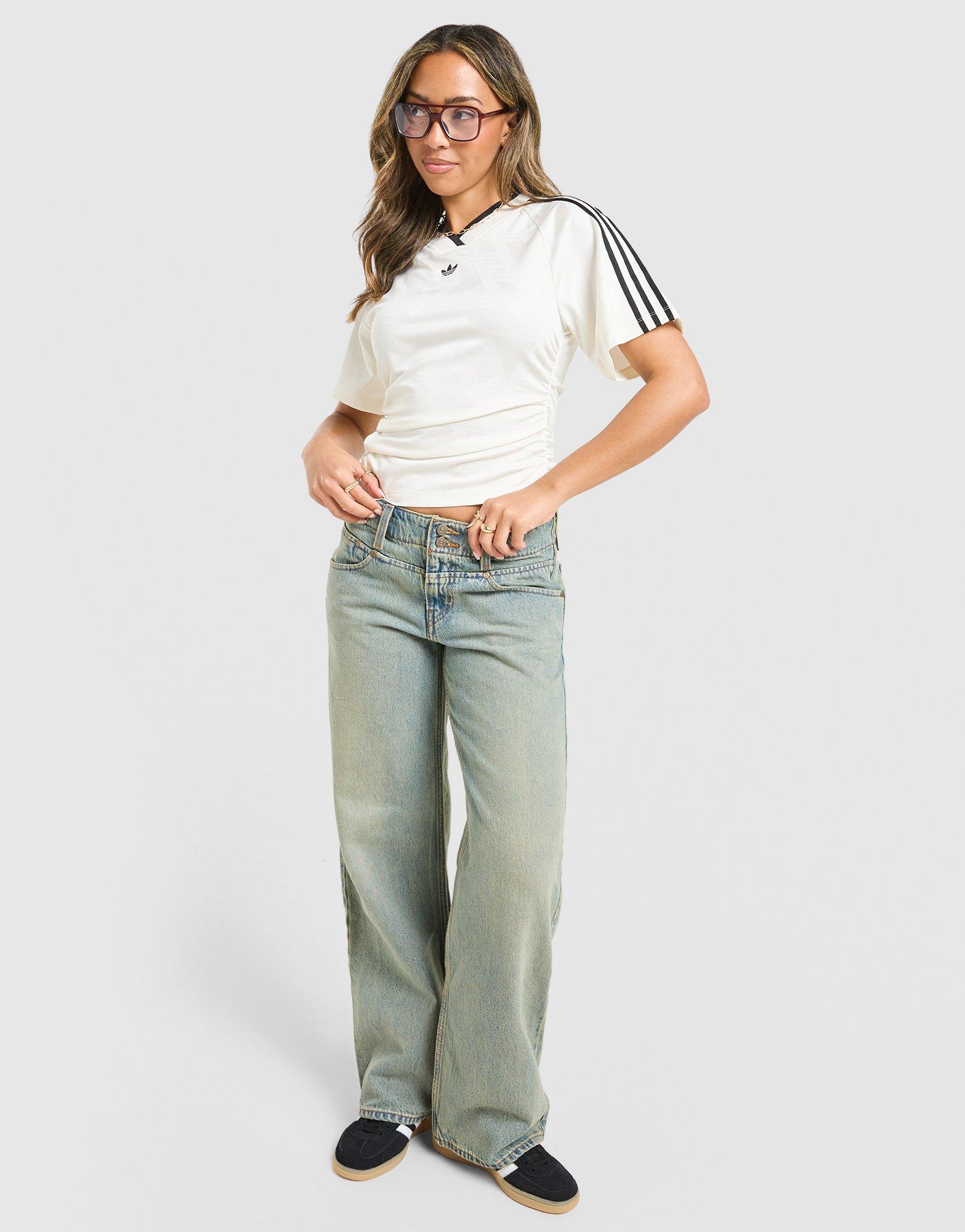 adidas Originals 3-Stripes Rouched Football T-Shirt