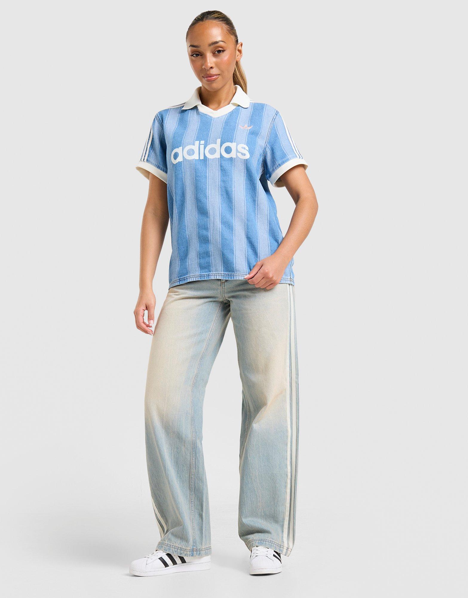 adidas Originals 3-Stripes Denim Football T-Shirt