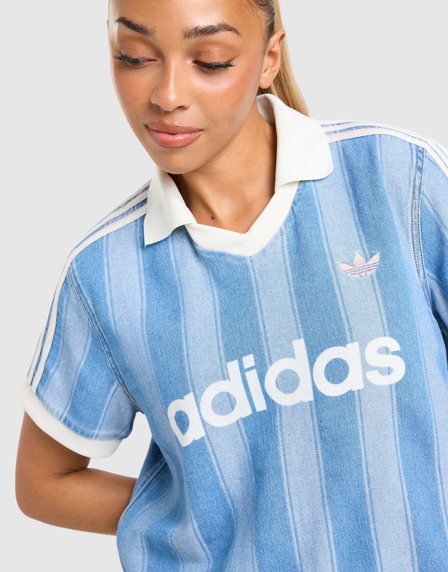 adidas Originals 3-Stripes Denim Football T-Shirt