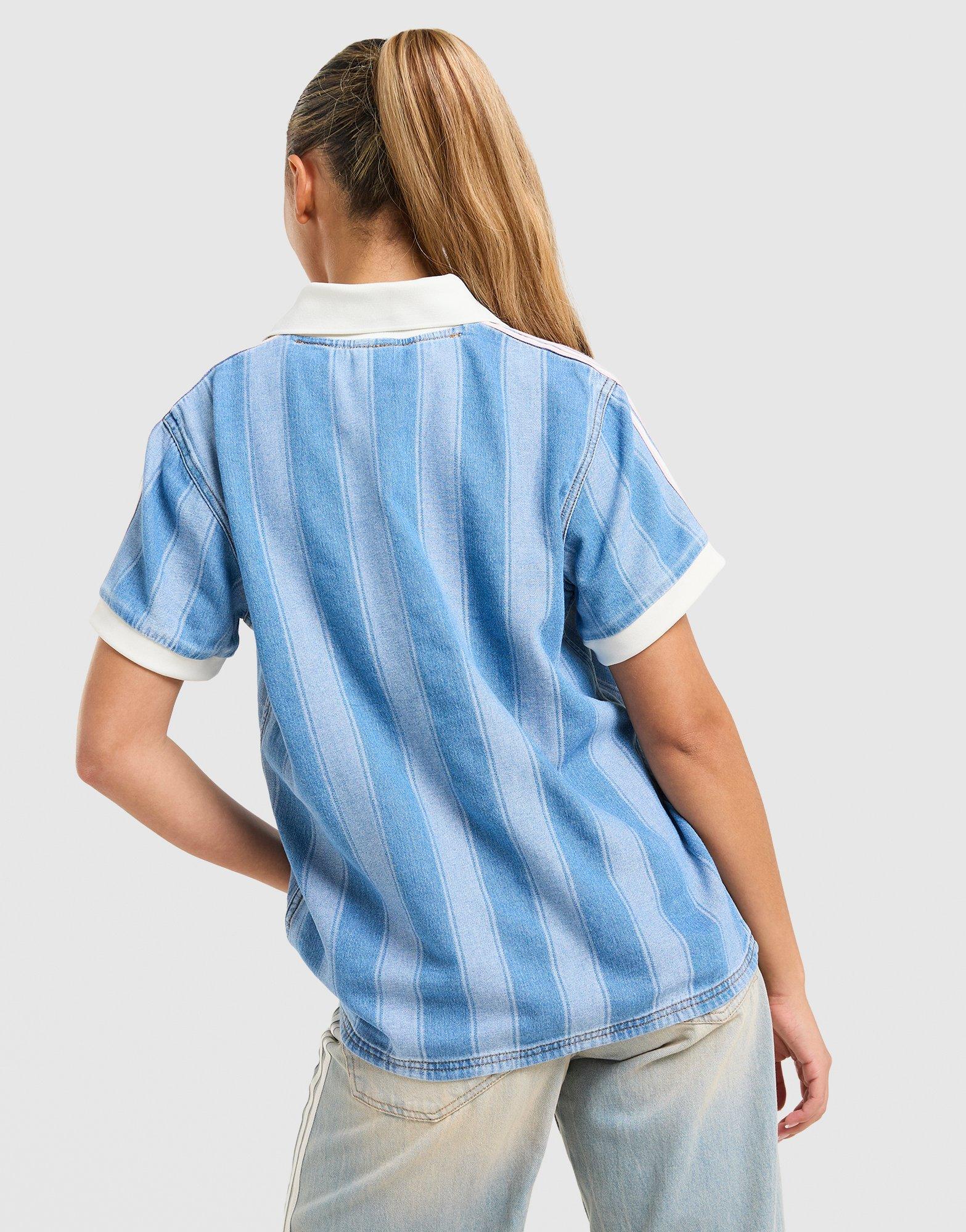 adidas Originals 3-Stripes Denim Football T-Shirt