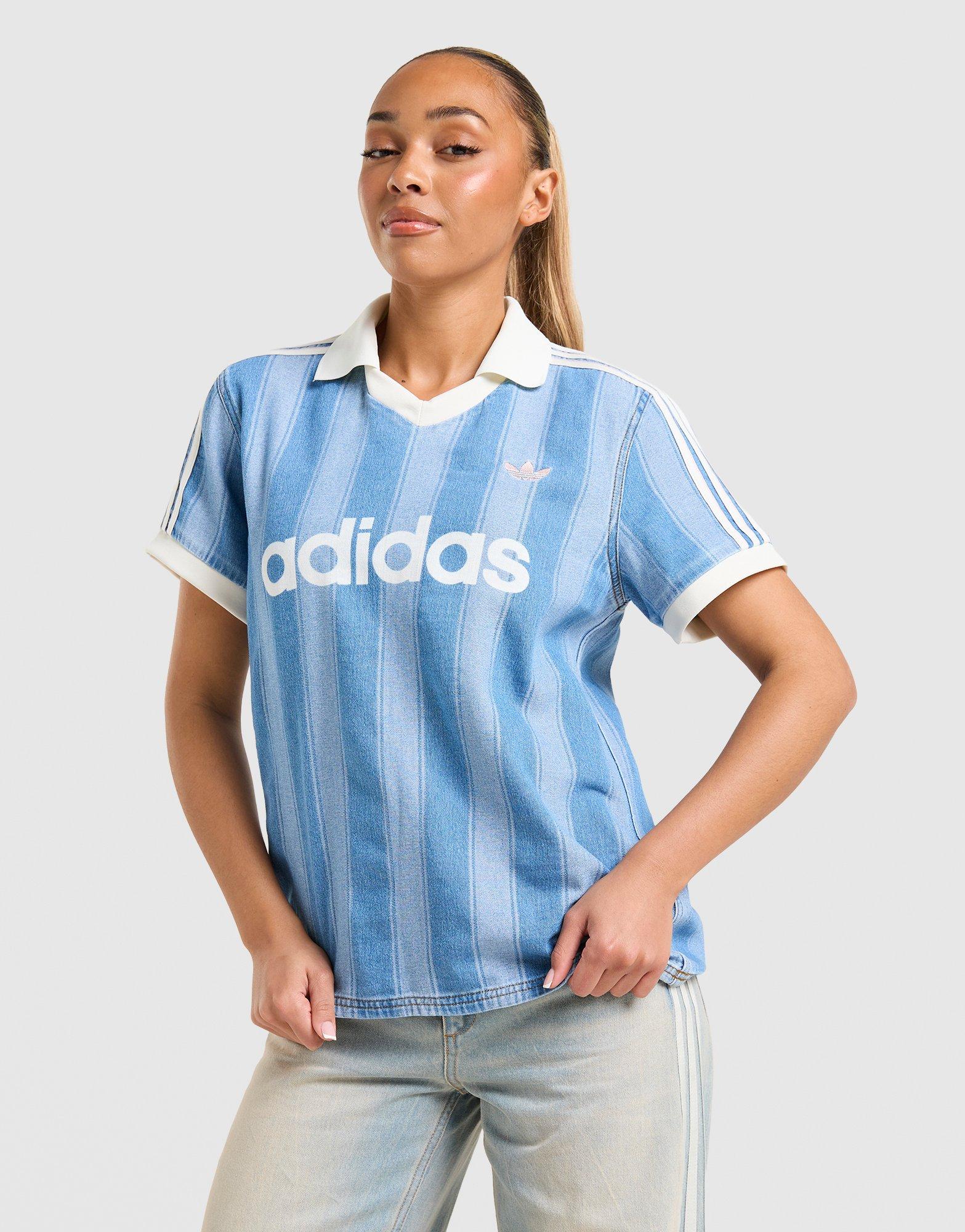 adidas Originals 3-Stripes Denim Football T-Shirt