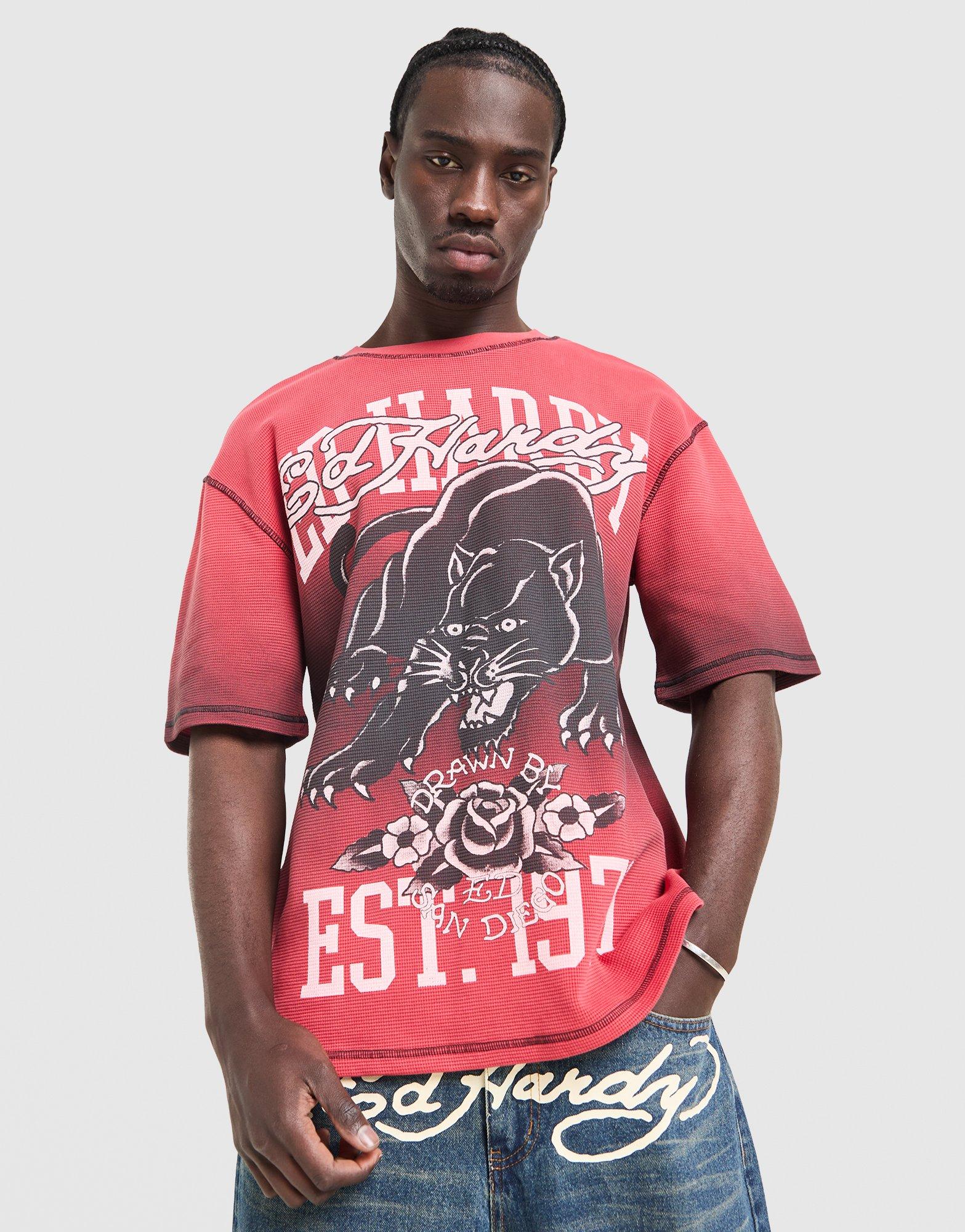 Ed Hardy Waffle Panther T-Shirt