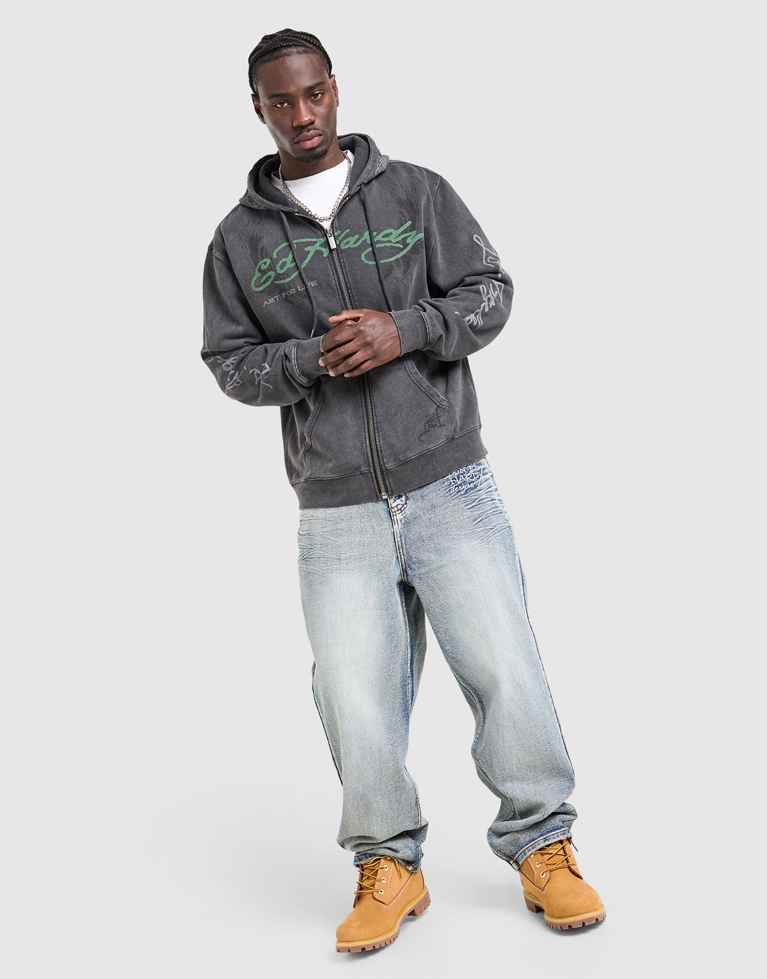 Ed Hardy Fade Tattoo Full Zip Hoodie