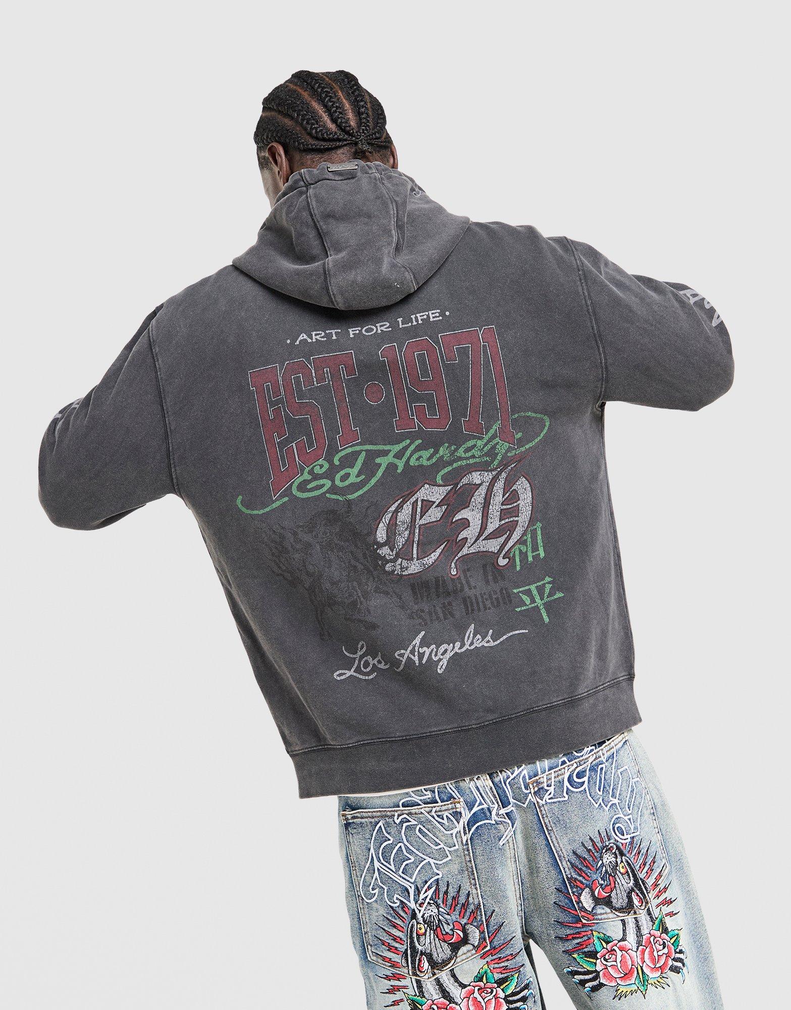 Ed Hardy Fade Tattoo Full Zip Hoodie
