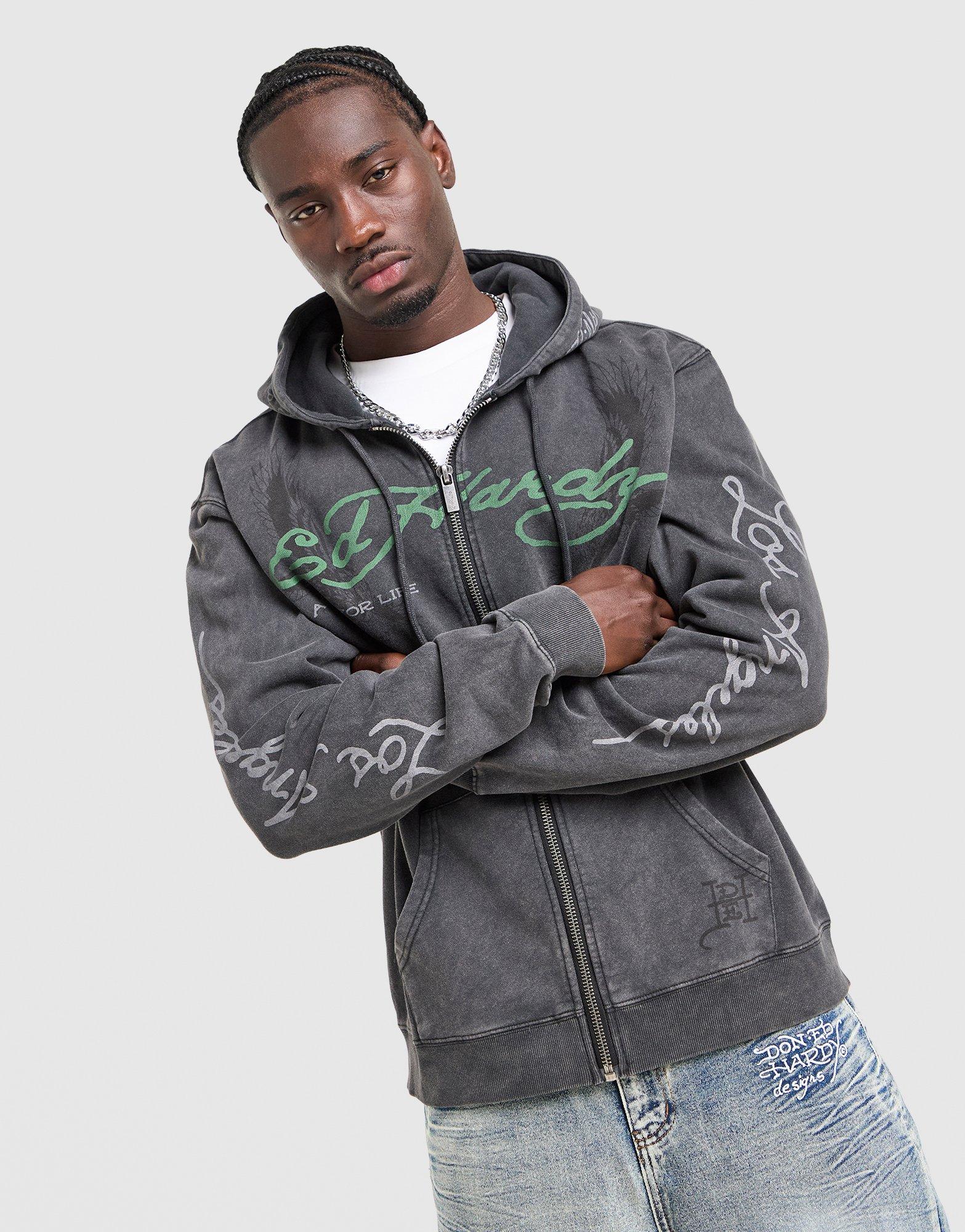 Ed Hardy Fade Tattoo Full Zip Hoodie
