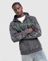 Ed Hardy Felpa con Cappuccio Full Zip Fade Tattoo