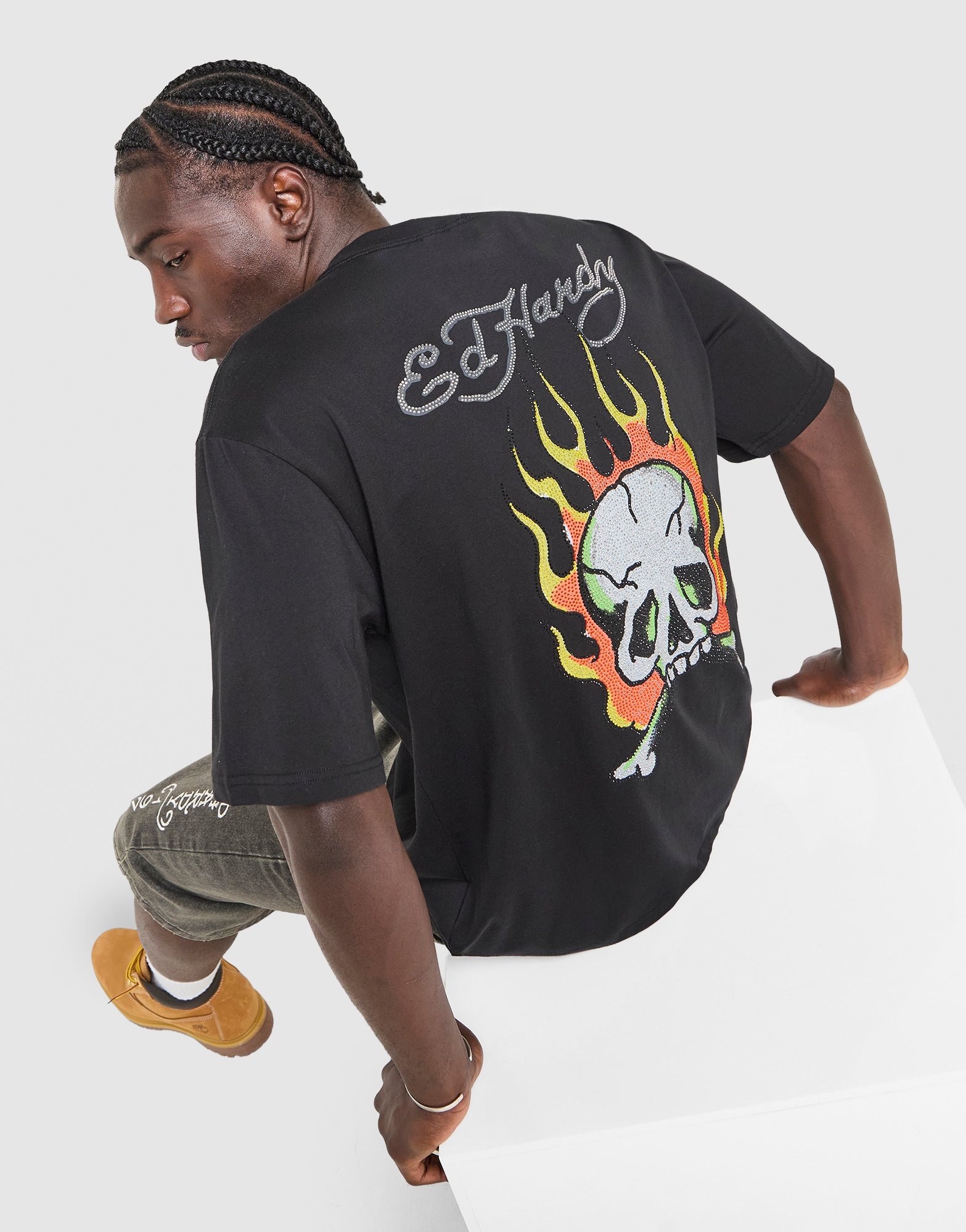 Black Ed Hardy Diamante Skull T-Shirt - JD Sports Global