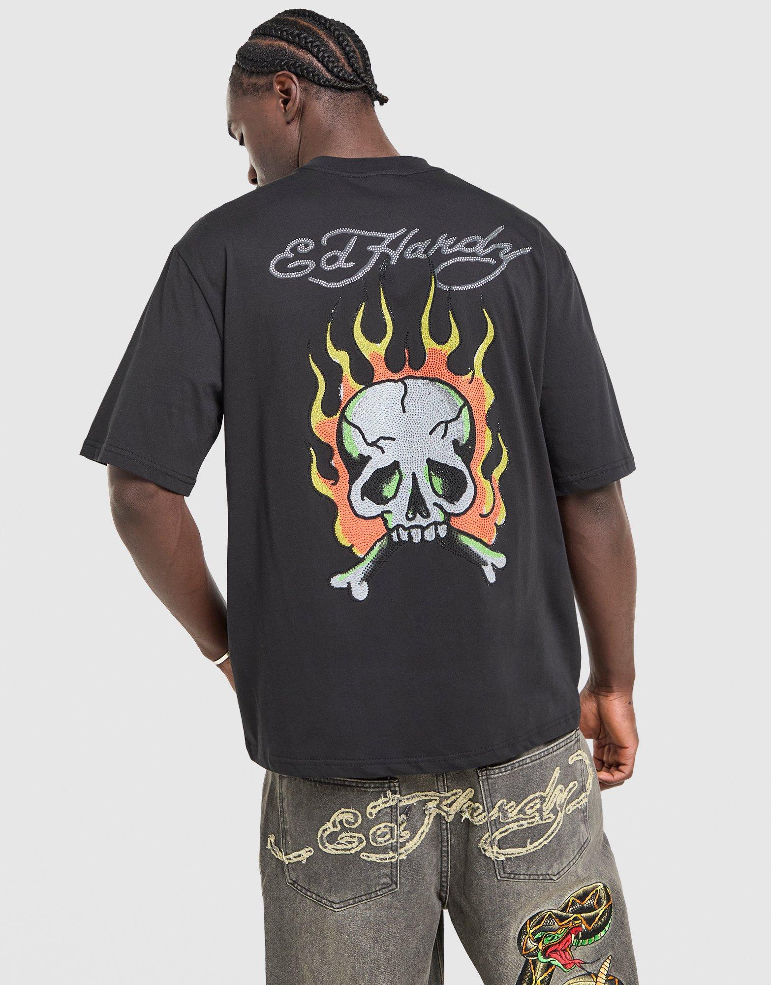Ed Hardy Diamante Skull T-Shirt