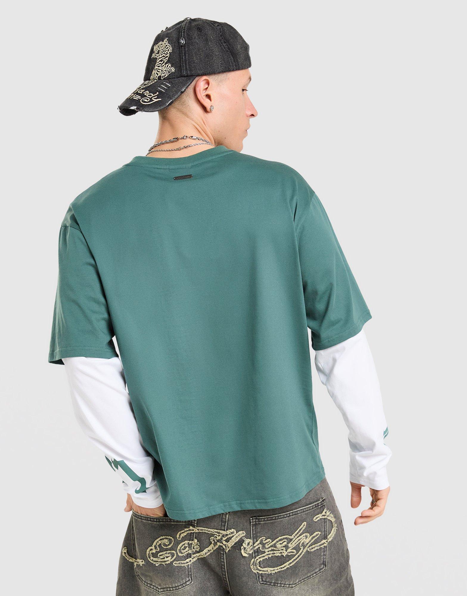 Ed Hardy Layered Long Sleeve Skull T-Shirt