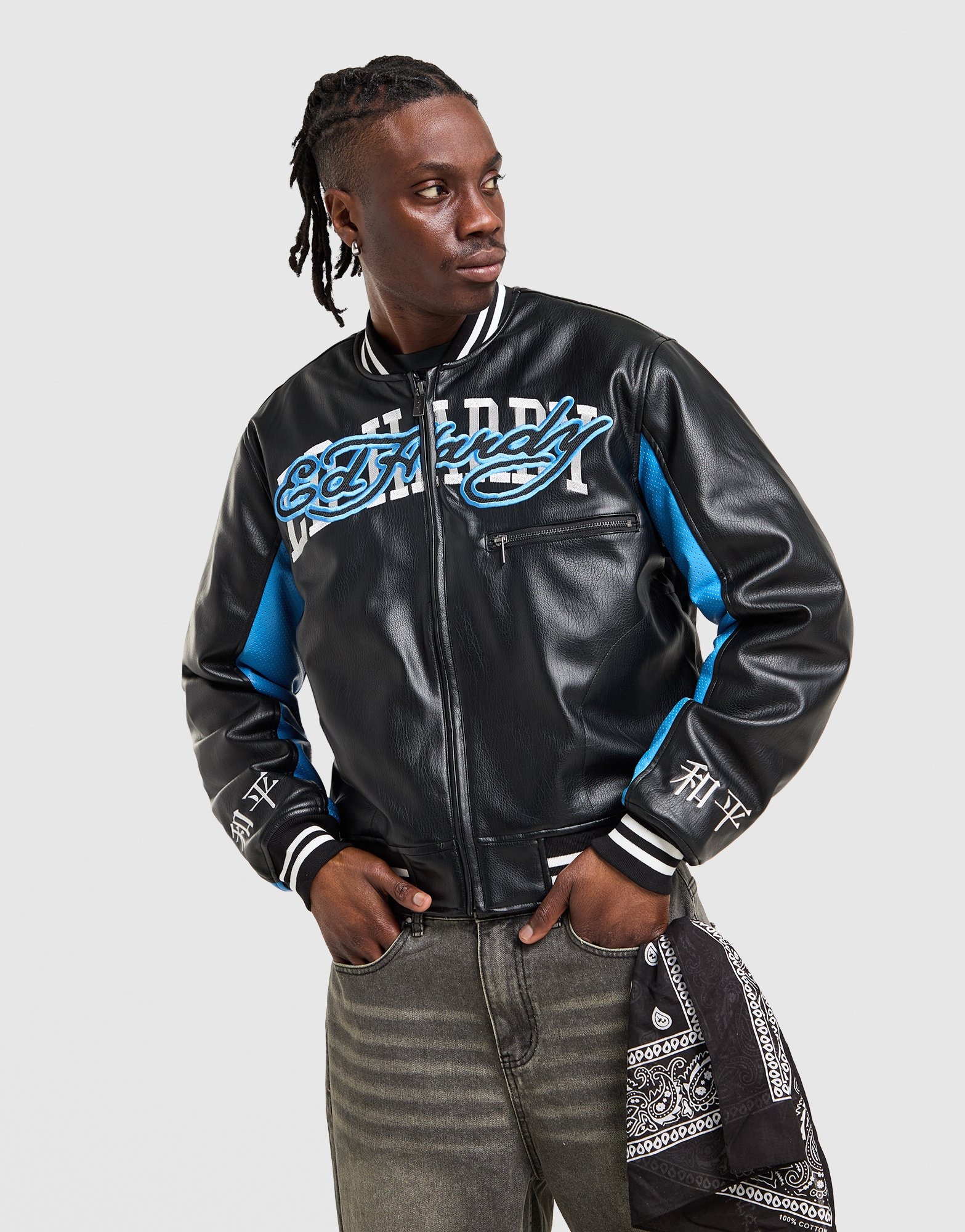 Black Ed Hardy 1971 Varsity Bomber Jacket - JD Sports Global