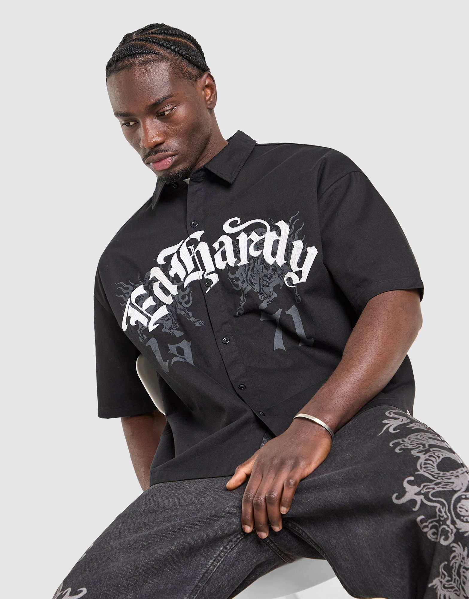 Black Ed Hardy 1971 Boxy Shirt - JD Sports Global