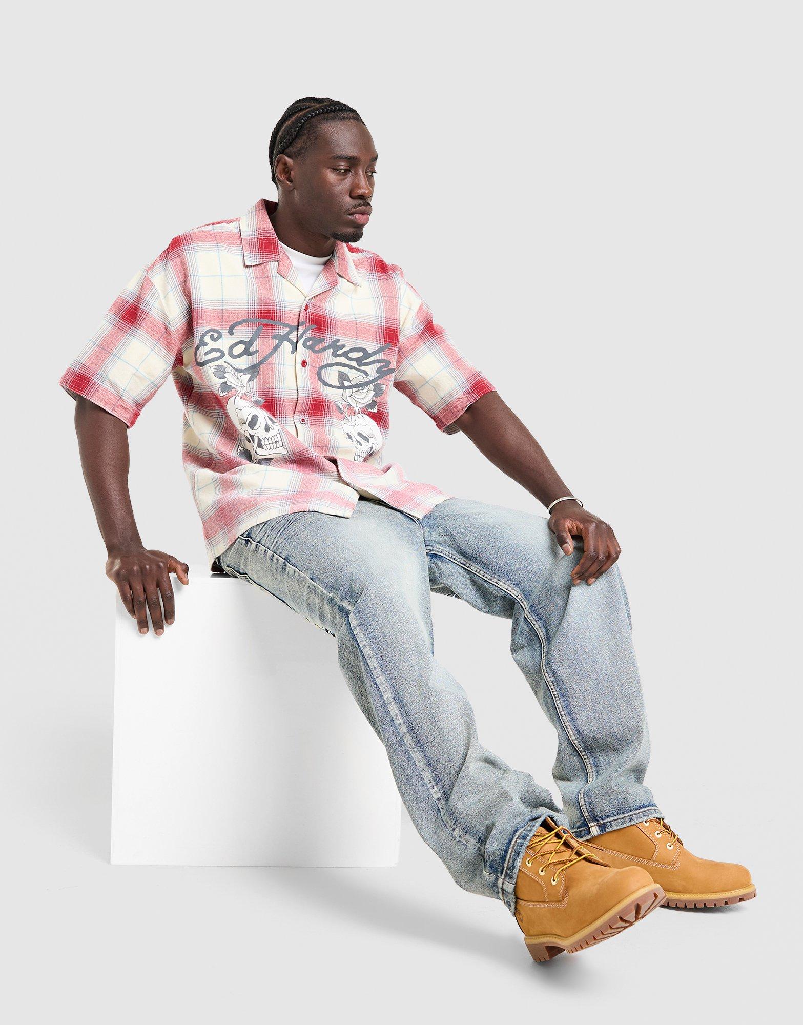 Ed Hardy Checked Skull Shirt