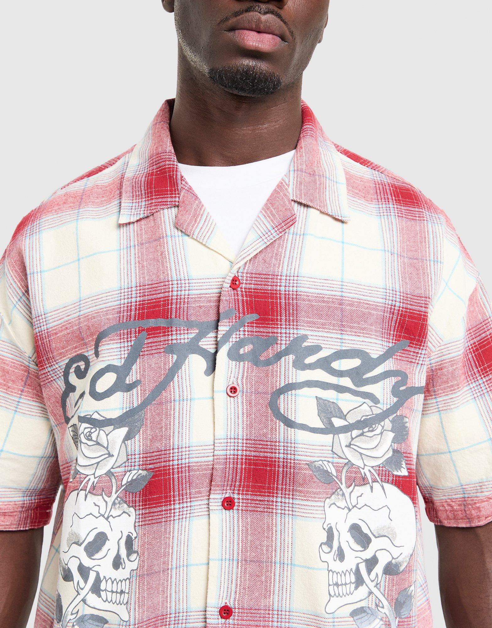 Ed Hardy Checked Skull Shirt