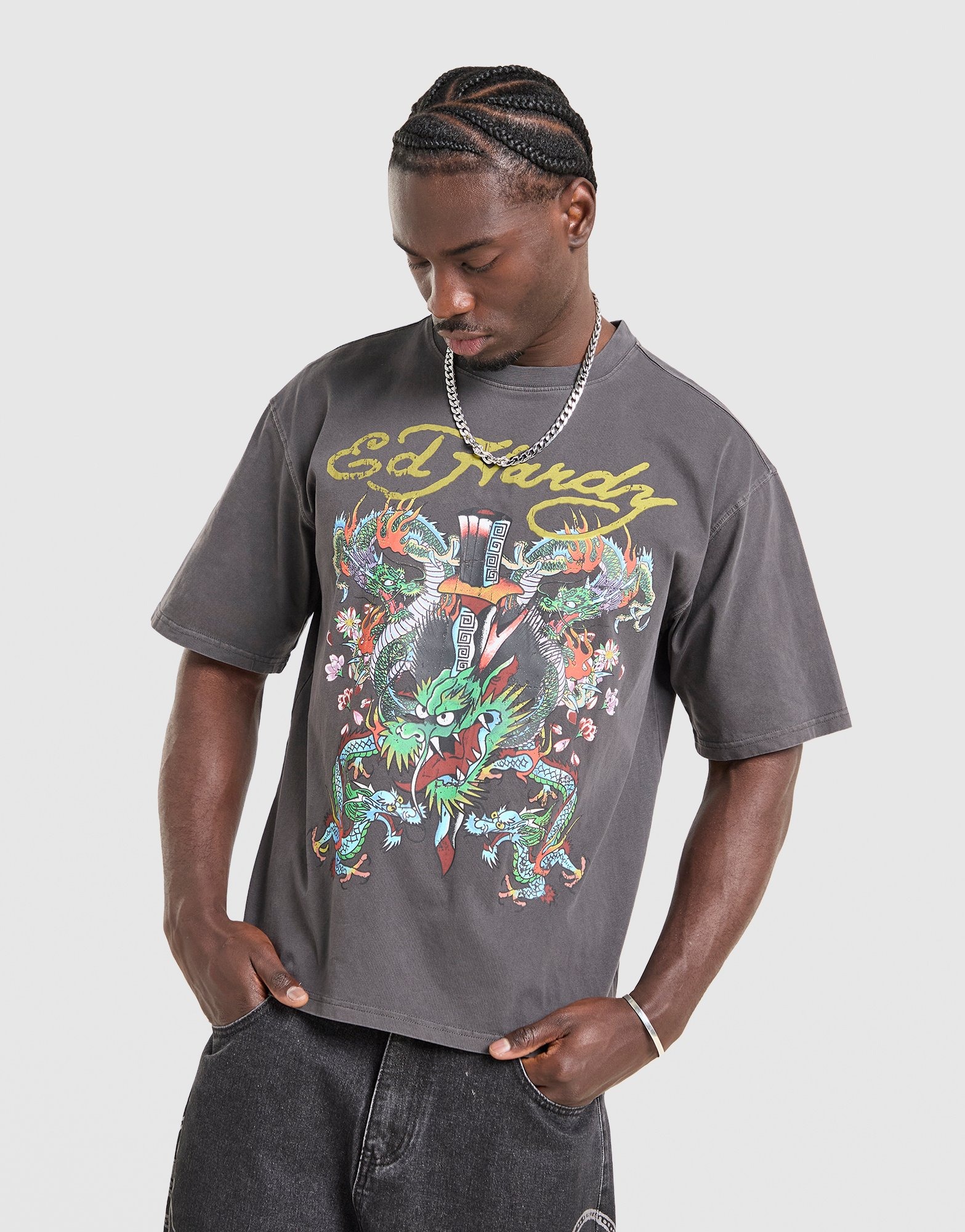 Ed Hardy ストーン ロングタンクトップ Ed Hardy ストーン ロングタンクトップ Ed Hardy Cross Rhinestone