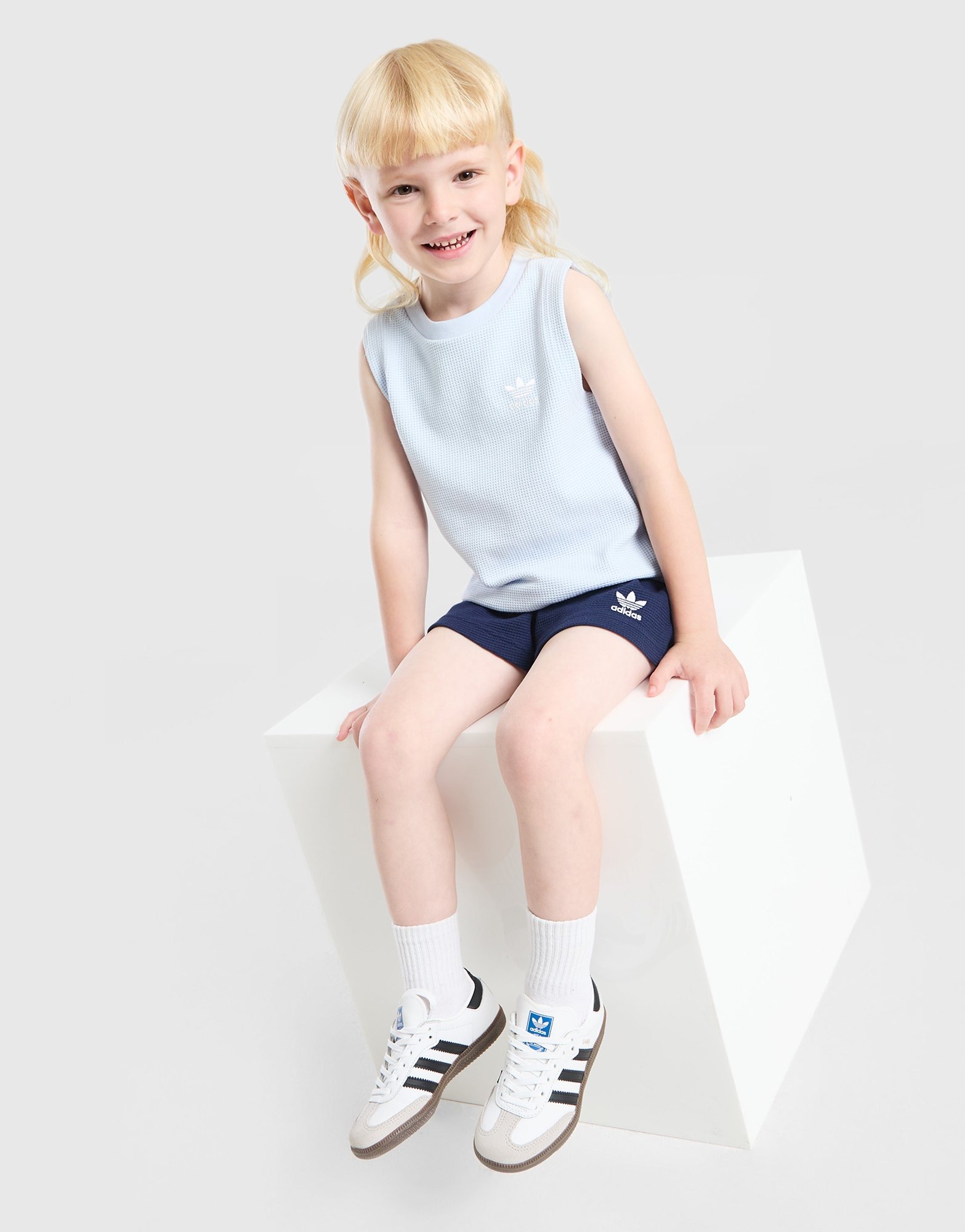 Blue adidas Originals Waffle Tank Top/Shorts Set Children - JD Sports ...