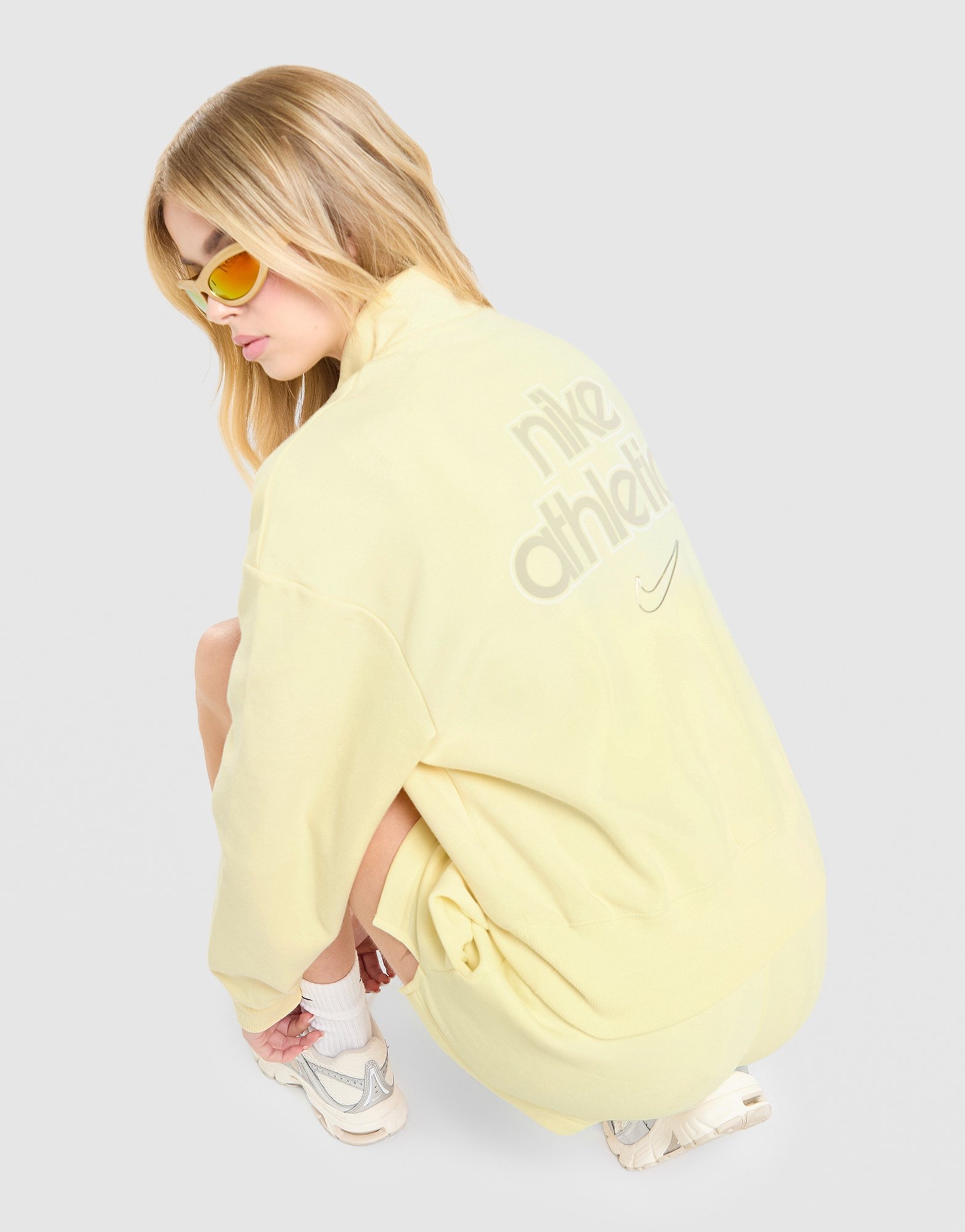 Yellow Nike Graphic Swoosh Fleece 1/4 Zip Top - JD Sports Global