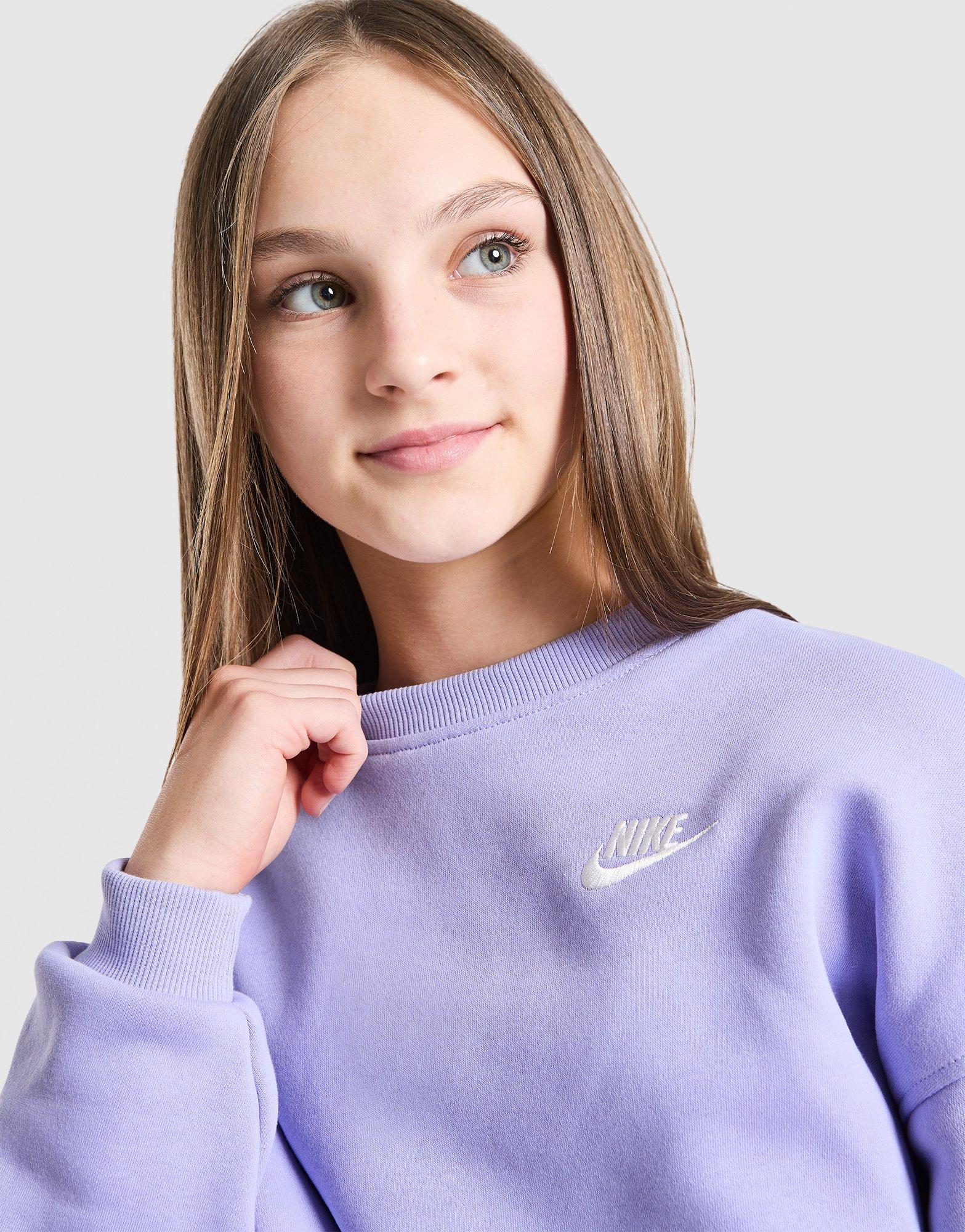 Nike Girls' Club Crop Crew Sweatshirt Junior