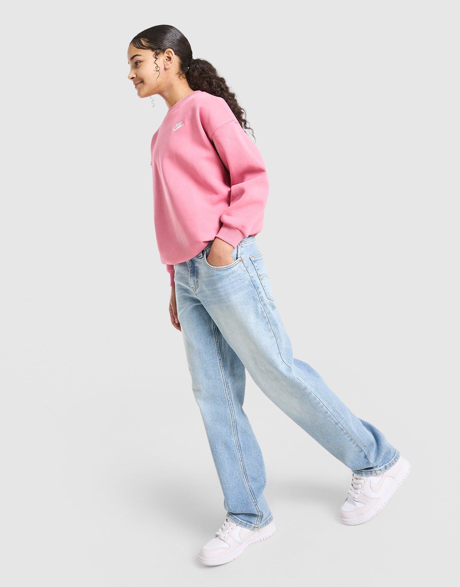 Nike Girls' Club Oversized Crew Sweatshirt Junior